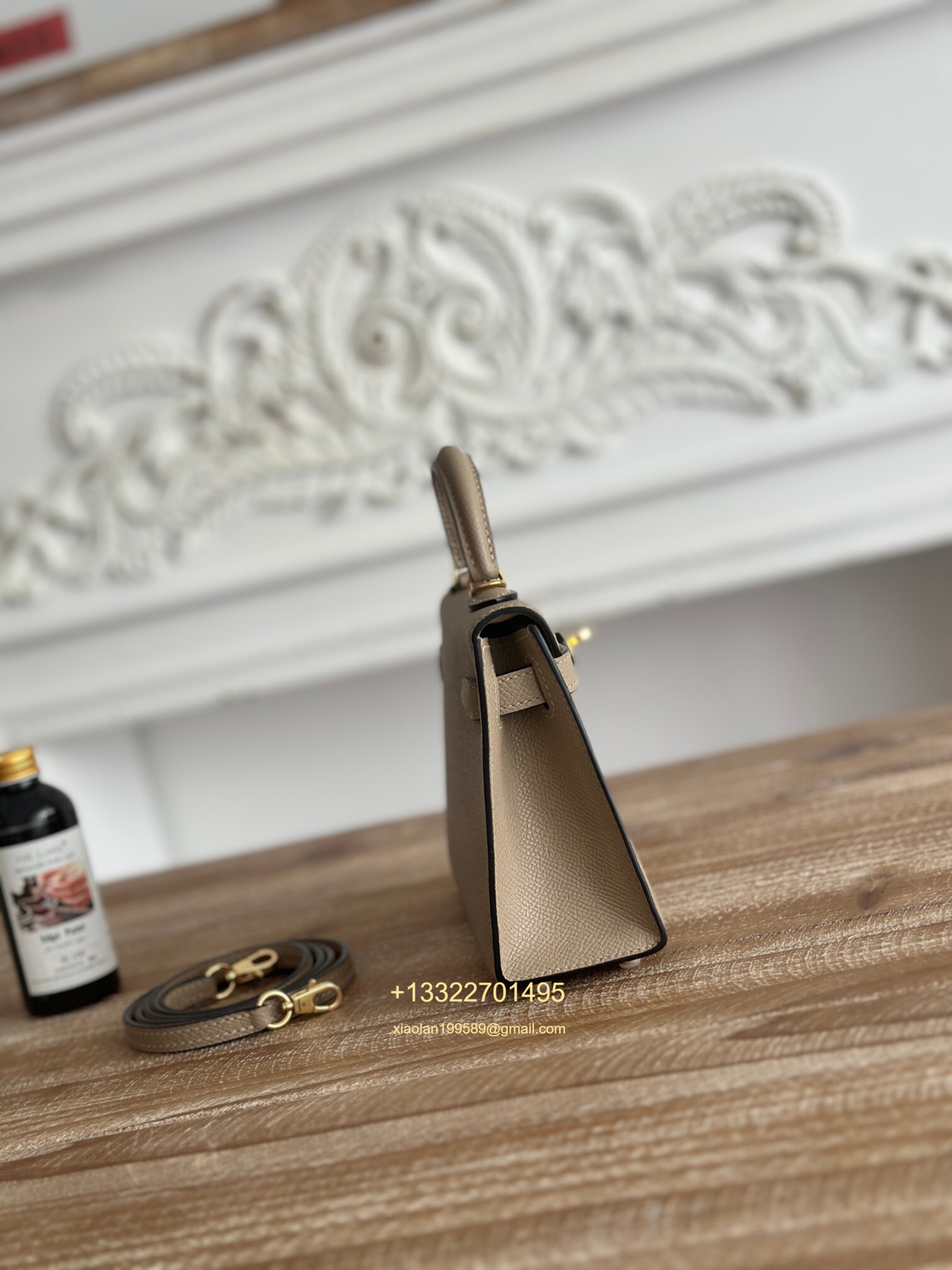 Hermès Epsom Leather Mini Kelly II in Asphalt Gray Purely Handcrafted with Waxed Thread Stitching, High-End Customization