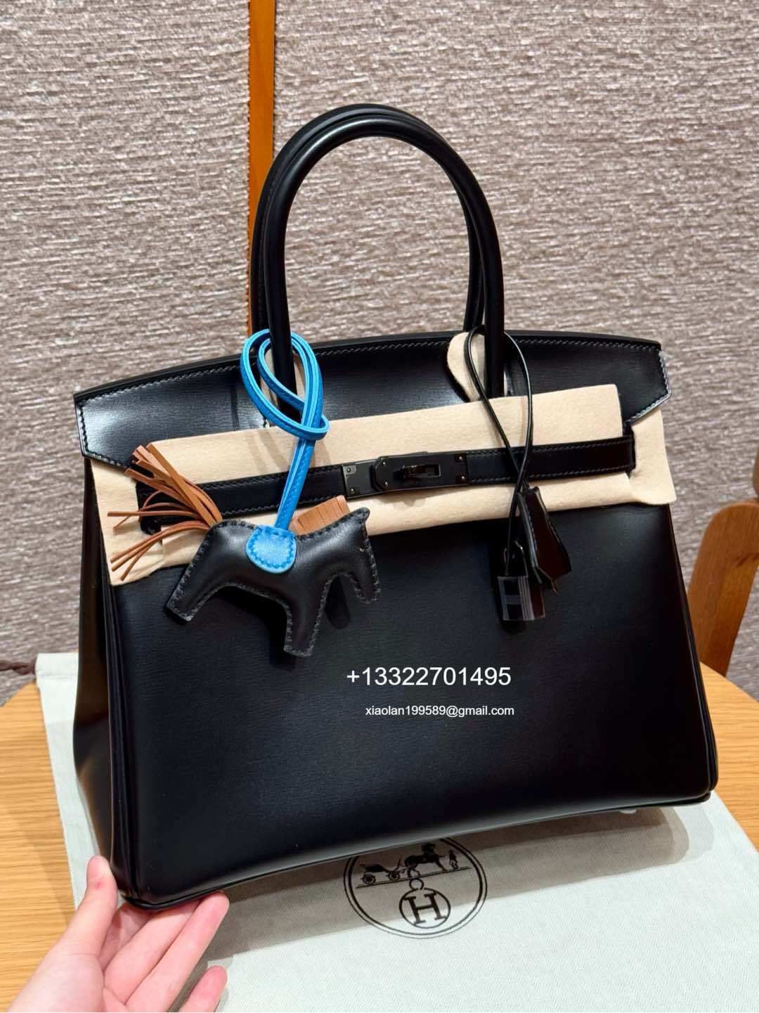 Hermes Birkin Black Box Leather