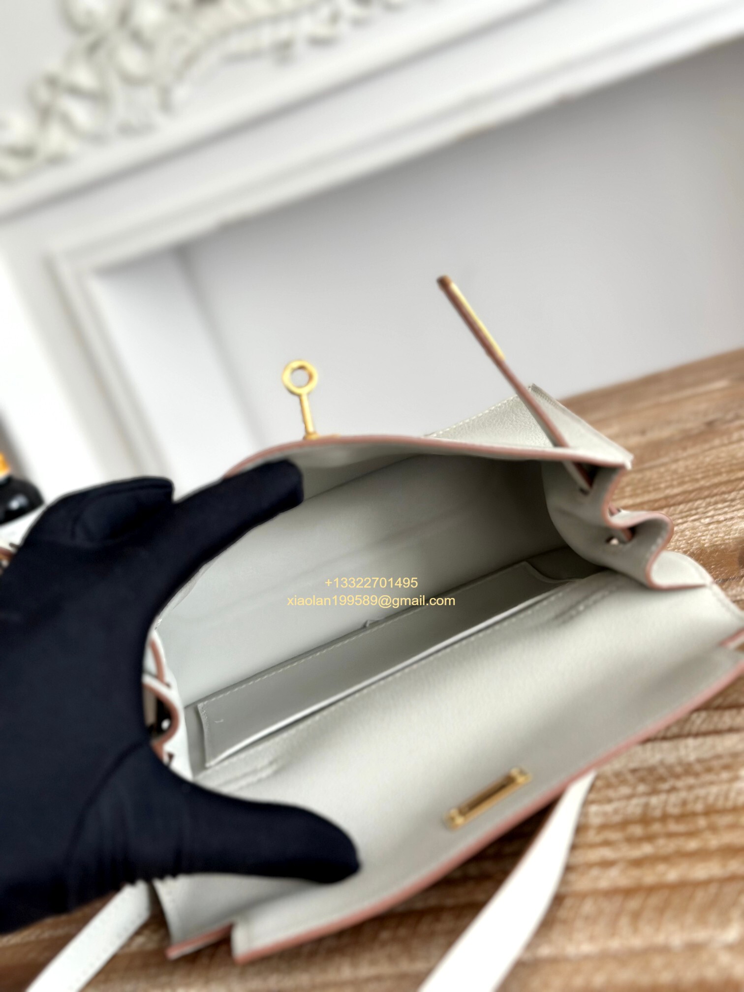 Hermès Swift Kelly Danse Bag in Pearl Grey, Fully Handmade High-end Customization.