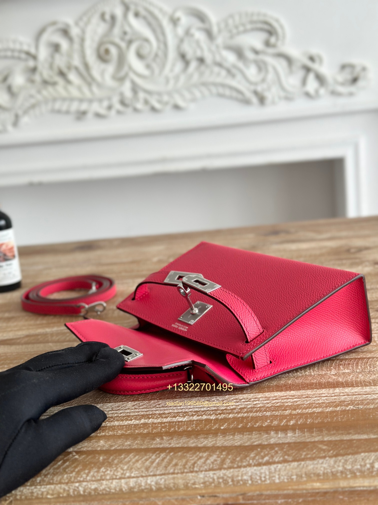Hermès Epsom Leather Mini Kelly II in Hot Pink Purely Handcrafted with Waxed Thread Stitching, High-End Customization