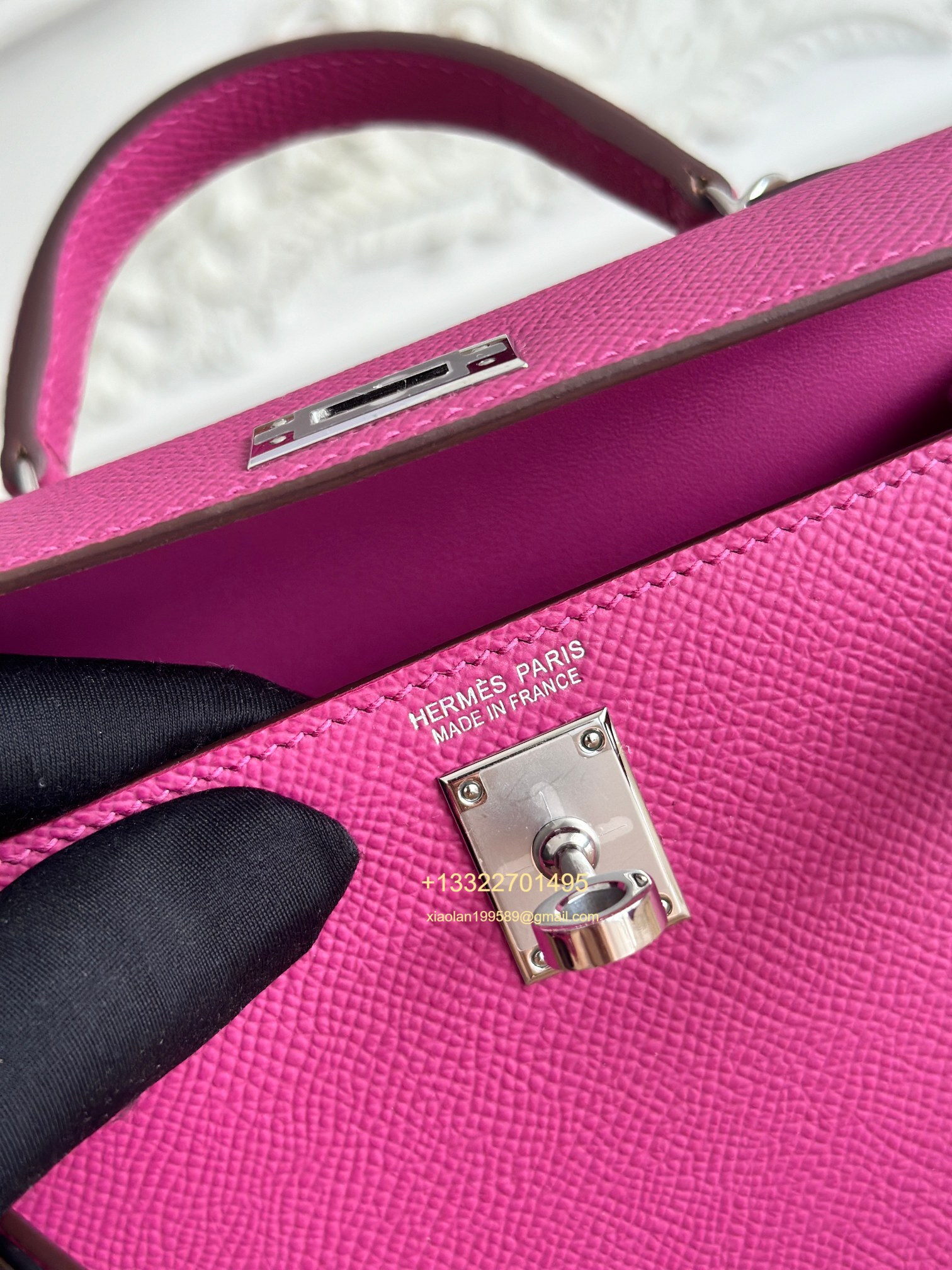 Hermès Epsom Leather Mini Kelly II in Rose Violet Purely Handcrafted with Waxed Thread Stitching, High-End Customization