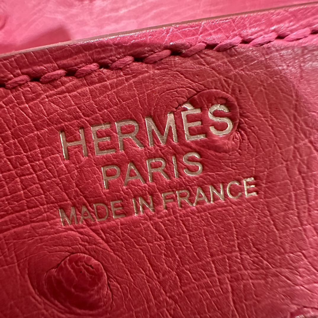 Birkin 25/30/35cm South African KK Ostrich Leather, Premium Fully Handcrafted Exclusive Custom –5J/Fuschia