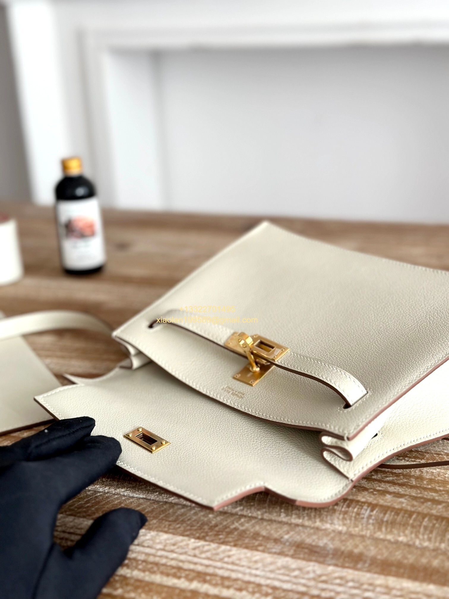 Hermès Swift Kelly Danse Bag in Milky White, Fully Handmade High-end Customization.