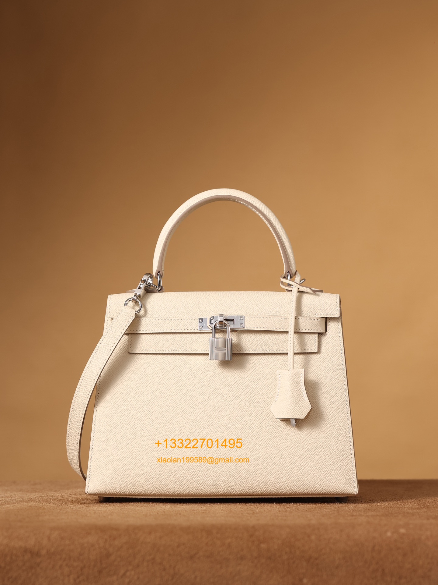 Hermès Kelly Handbag in Milky White Epsom Cowhide Leather, Purely Handcrafted, High-End Customization Edition