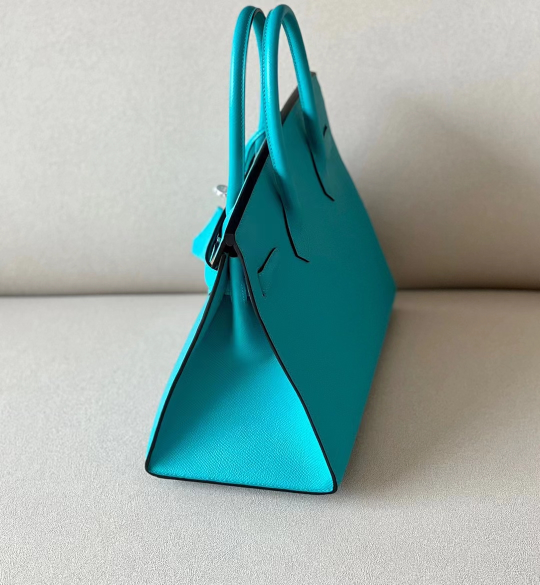 Hermes Birkin Sellier Bag 7F Bleu Paon Epsom Leather