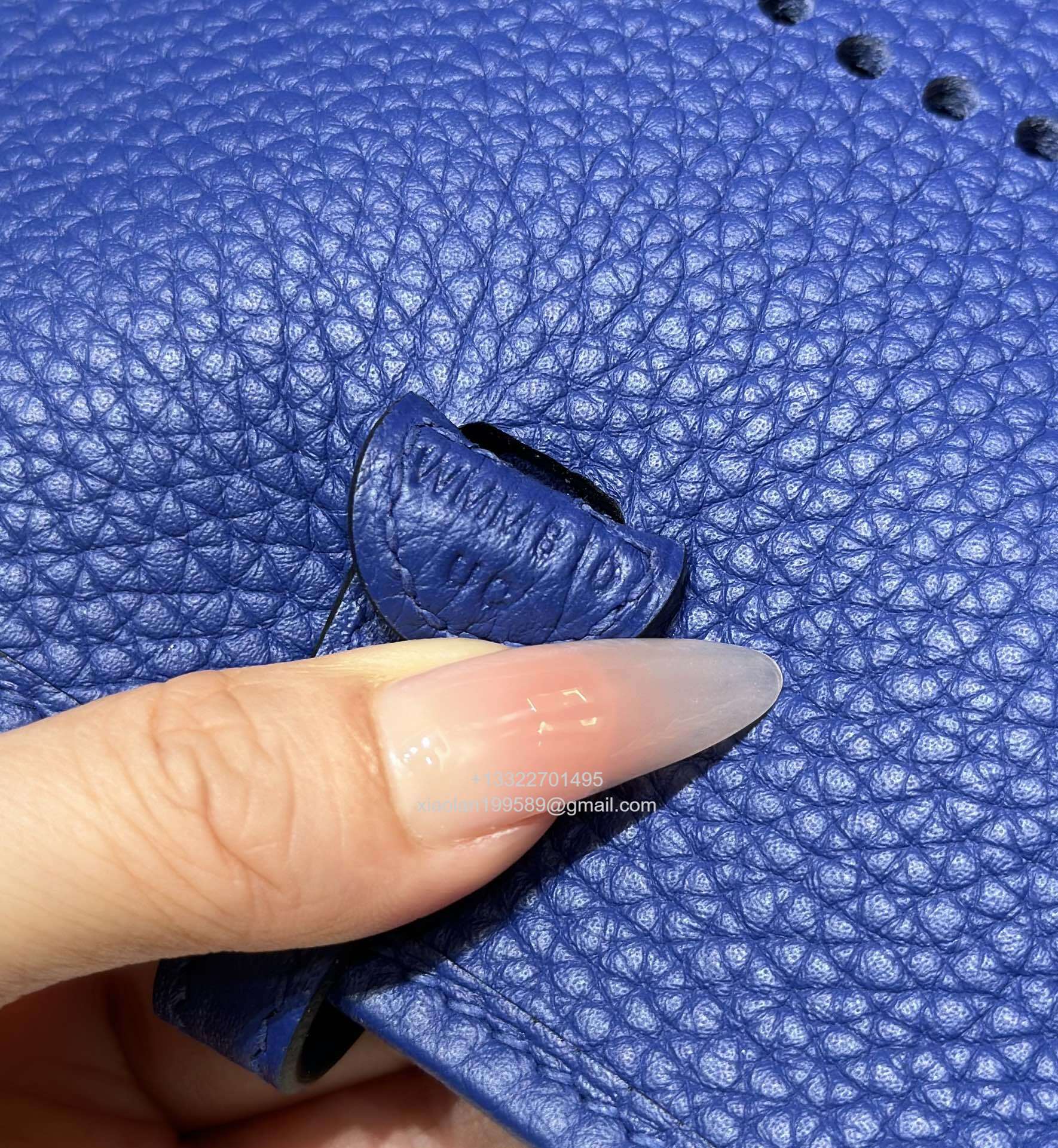 Hermès Evelyne mini Bag in Clemence Leather, Premium Handcrafted Customization-Blue electric