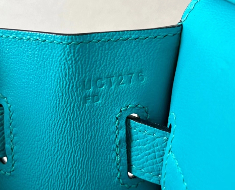 Hermes Birkin Sellier Bag 7F Bleu Paon Epsom Leather