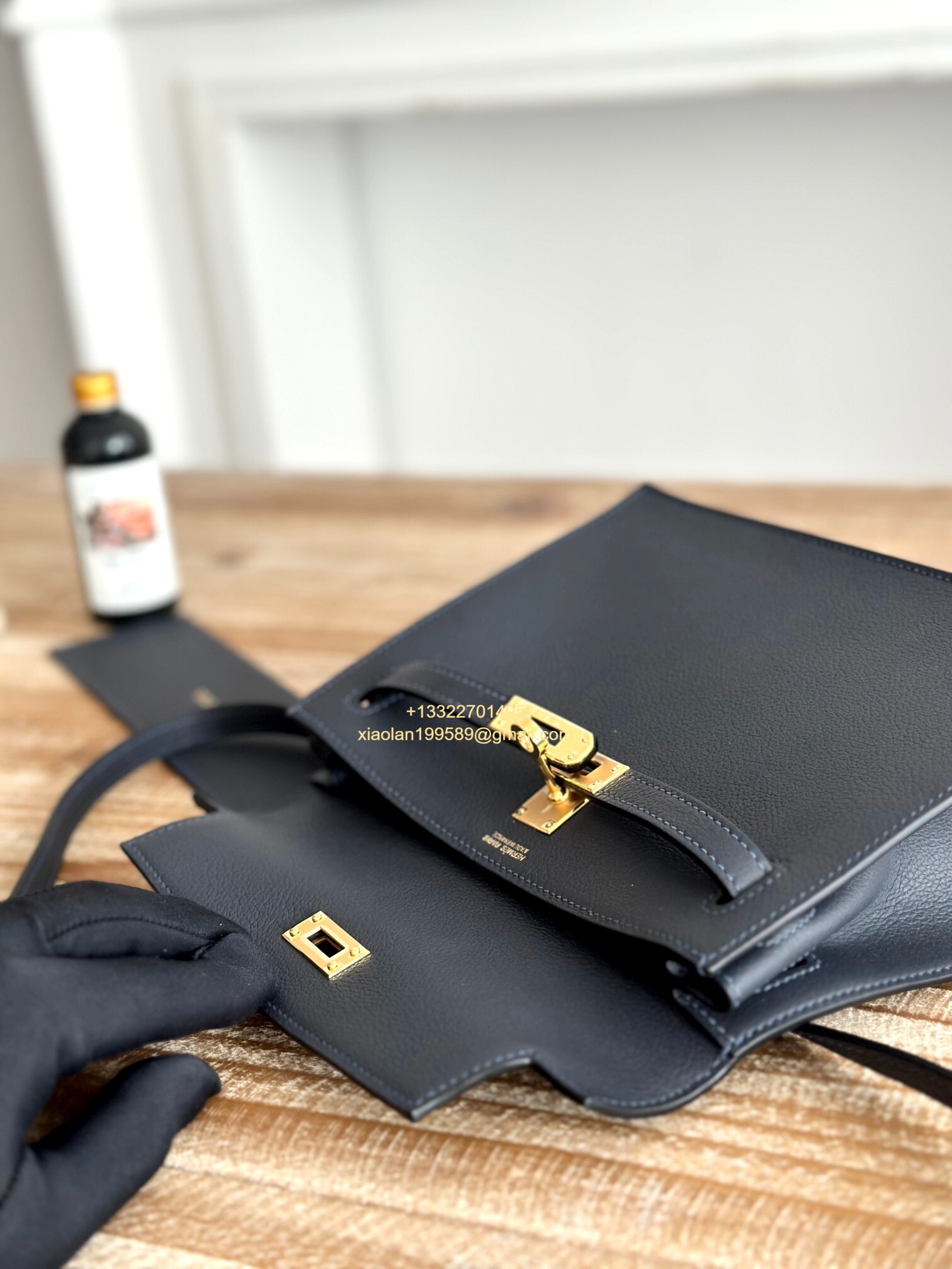 Hermès Swift Kelly Danse Bag in Black, Fully Handmade High-end Customization.