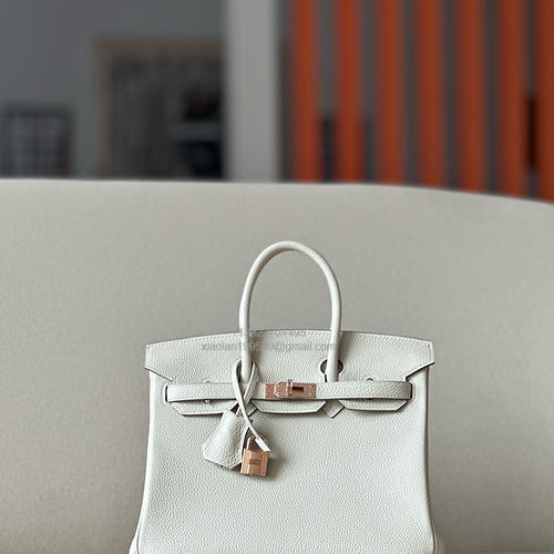Hermès Birkin 25/30/35cm, handcrafted with togo  leather –Milkshake White