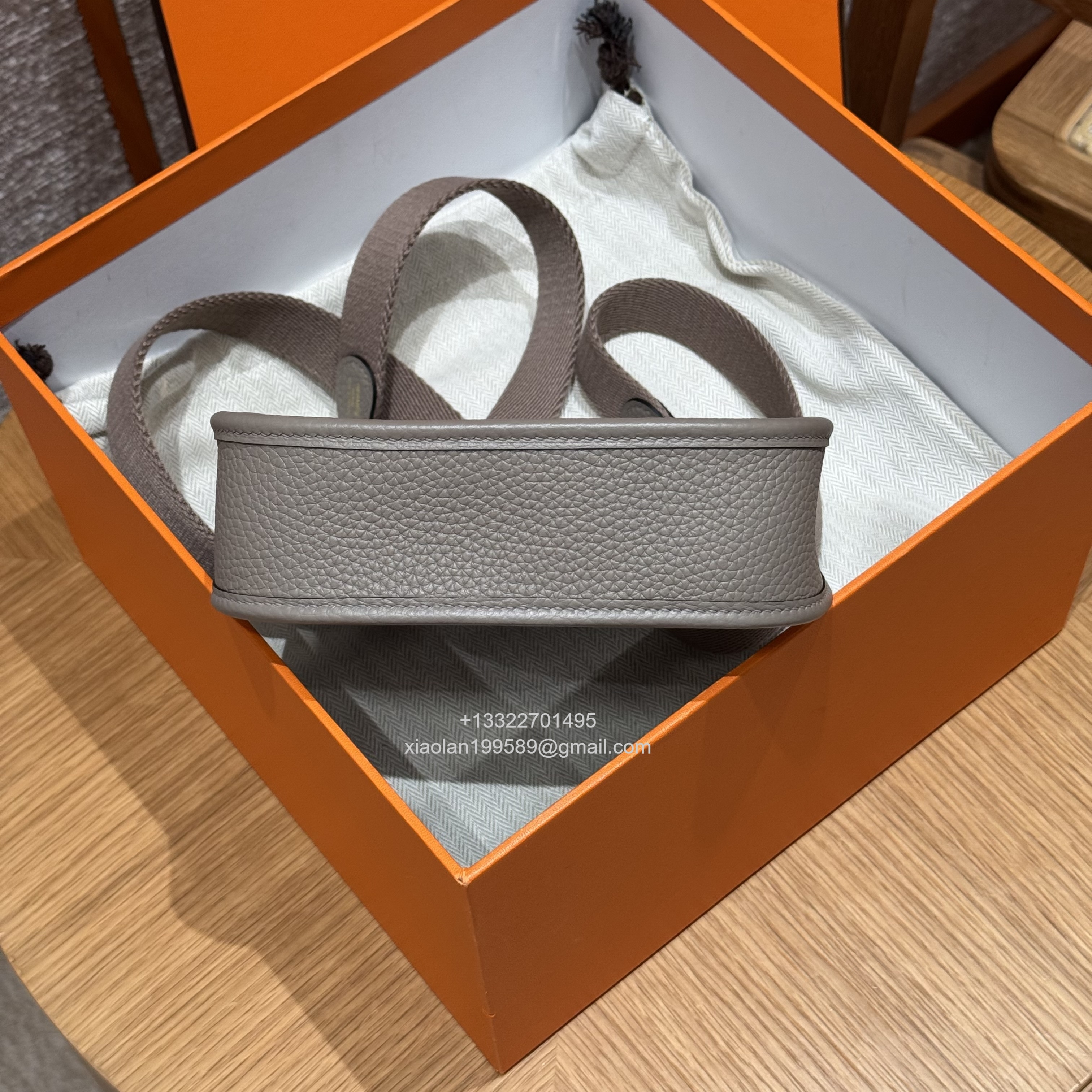 Hermès Evelyne mini Bag in Clemence Leather, Premium Handcrafted Customization-Girs Asphalte