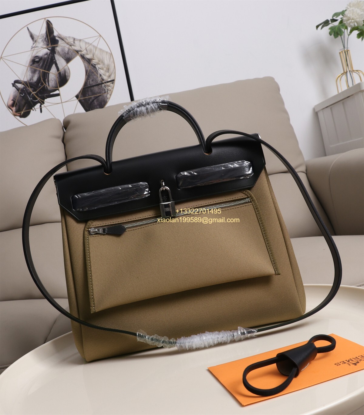 Hermès Herbag Zip 31 Bag, Original Custom Stainless Steel Hardware, French Factory Leather, Imported Double-layer High-dimensional Waterproof Canvas Material.