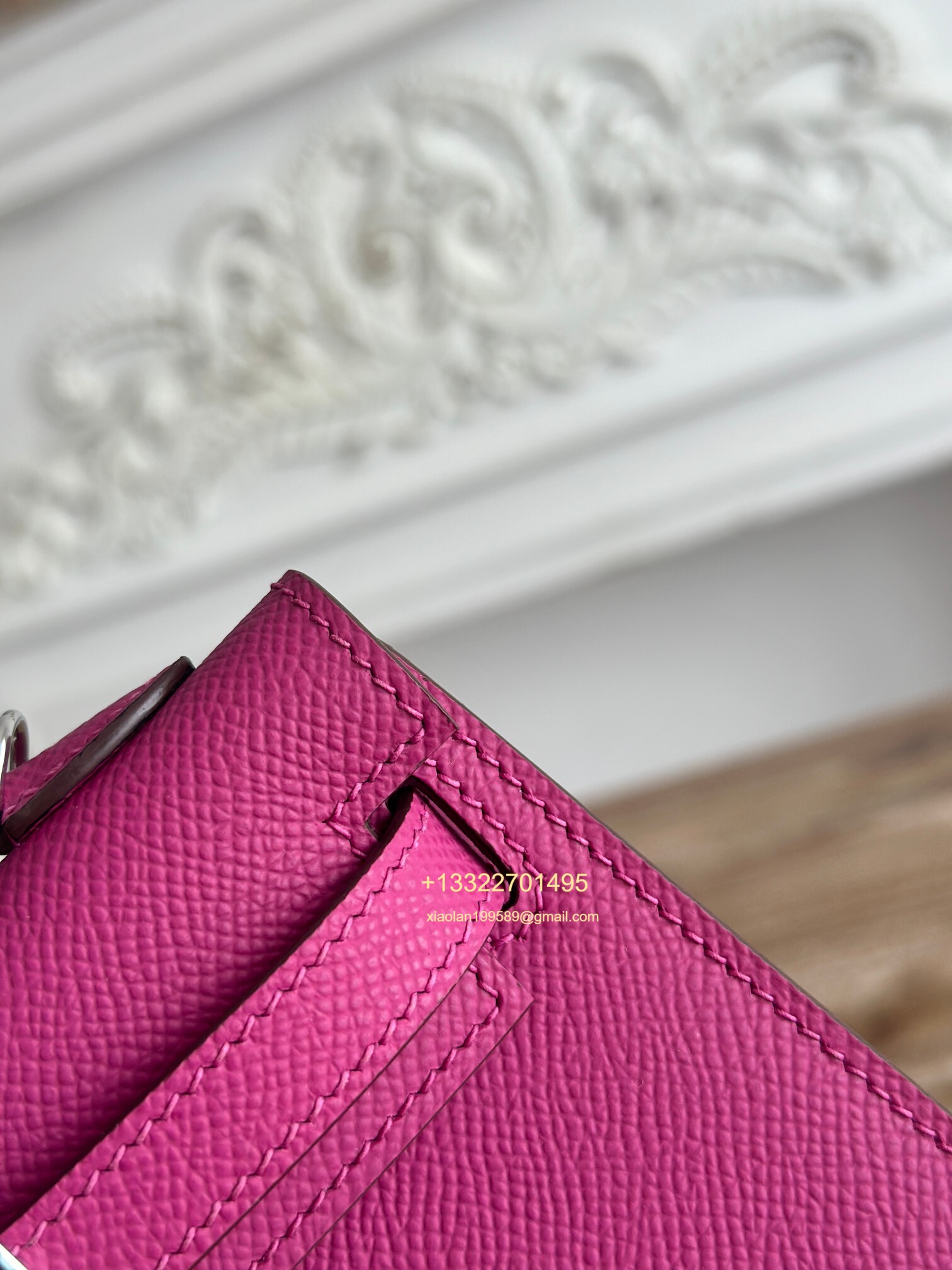 Hermès Epsom Leather Mini Kelly II in Rose Violet Purely Handcrafted with Waxed Thread Stitching, High-End Customization
