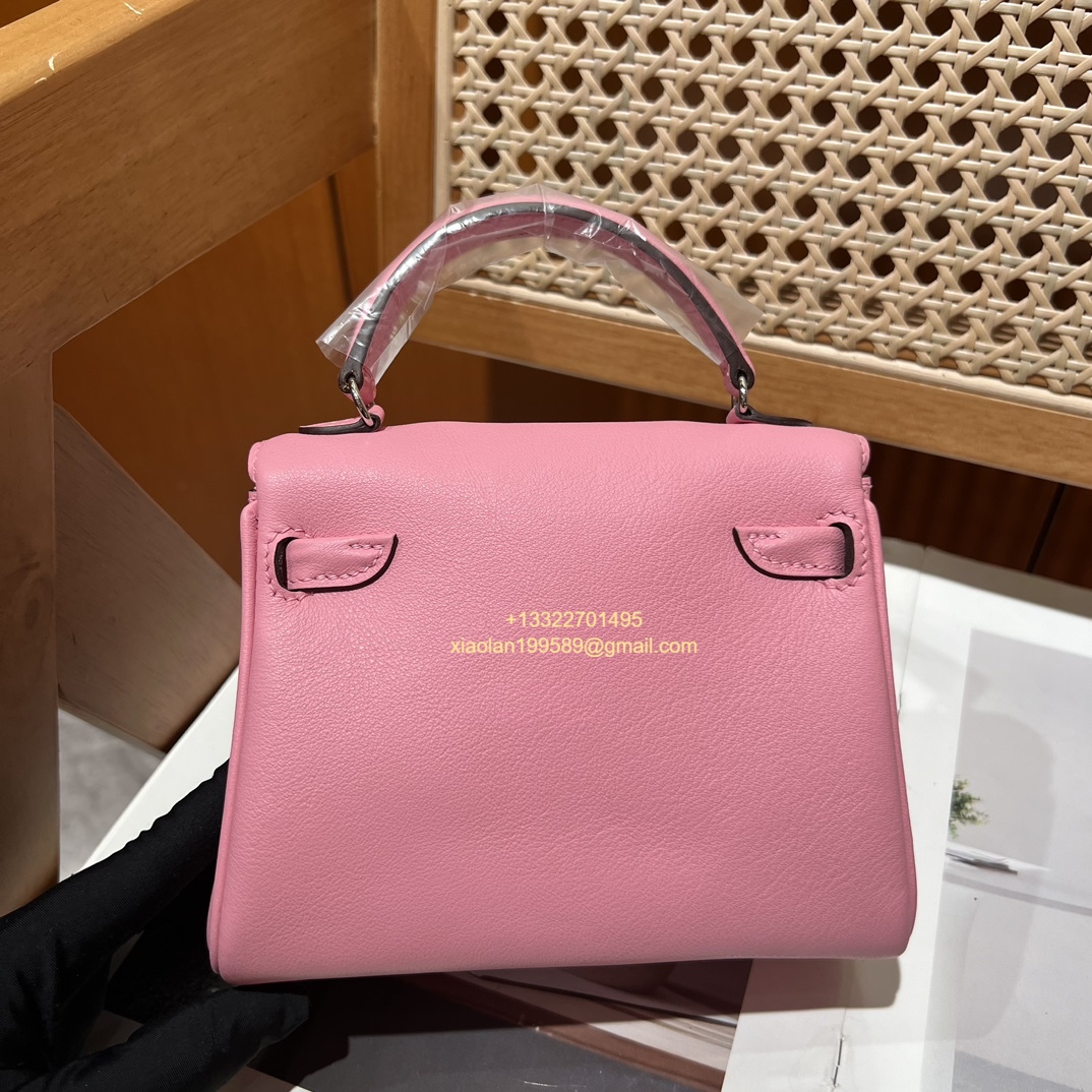 Hermès Kelly Doll Quelle Idole Picto Bag, Limited Edition in 3Q Pink, crafted from Swift Leather.