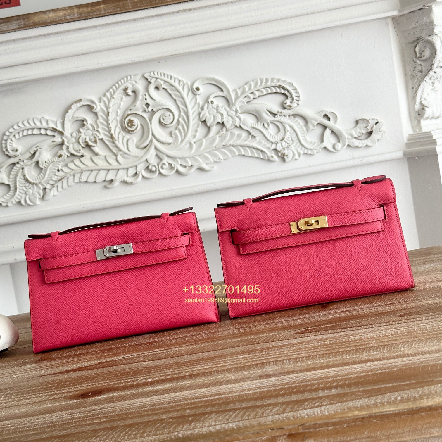 Hermès Mini Pochette Kelly in Lipstick Pink Made from the most classic Epsom Leather, Imported Purely Handcrafted with Waxed Thread Stitching, High-End Customization
