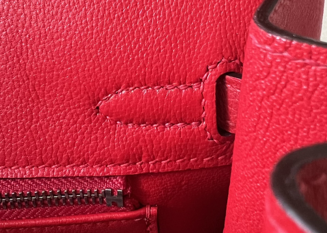 Birkin 25/30/35cm South African KK Ostrich Leather, Premium Fully Handcrafted Exclusive Custom –Ferrari Red