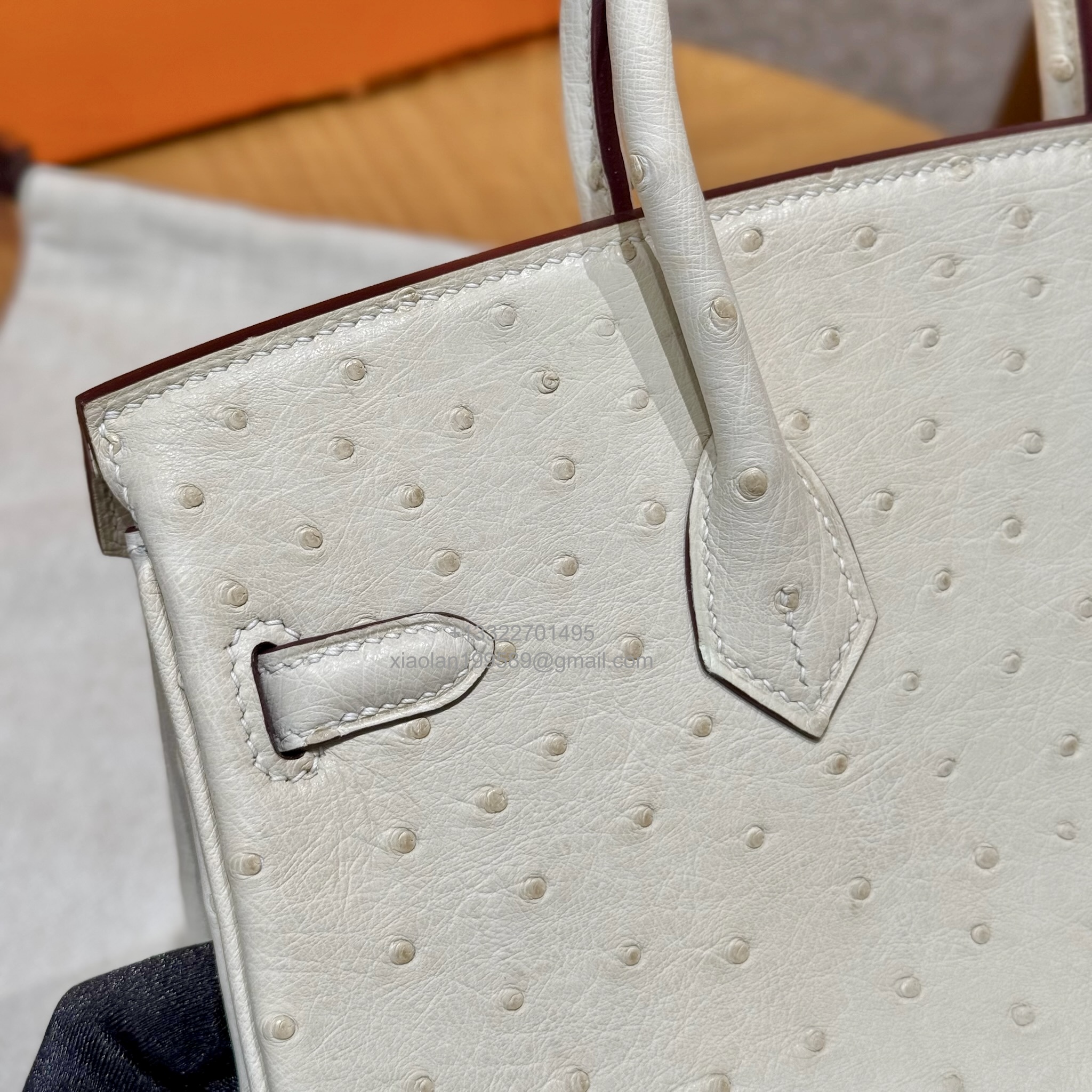 Birkin 25/30/35cm South African KK Ostrich Leather, Premium Fully Handcrafted Exclusive Custom –i2/nata