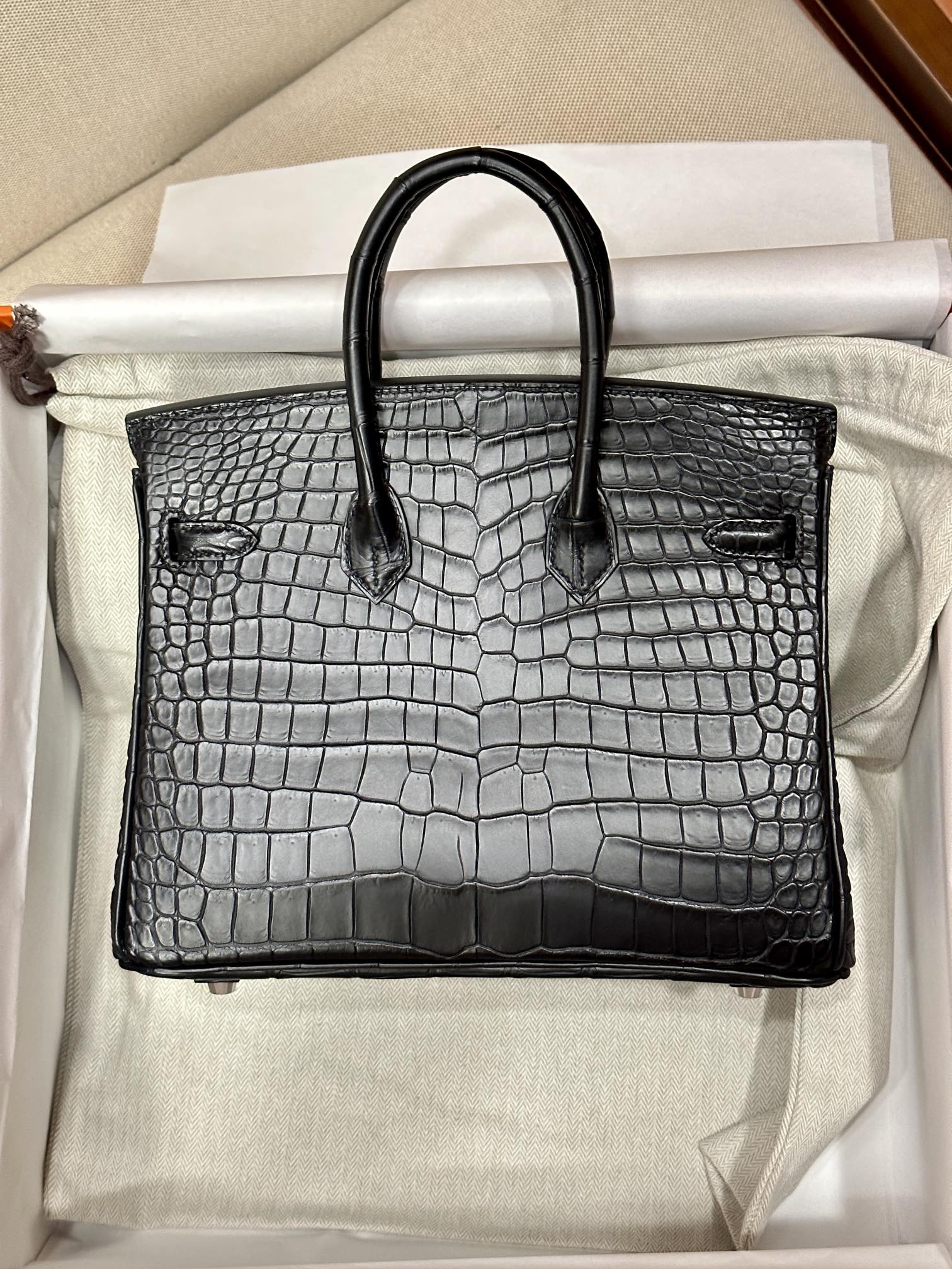 Hermès birkin 25/30/35cm in Crocodile Leather, Fully Handmade Premium Private Customization-Black