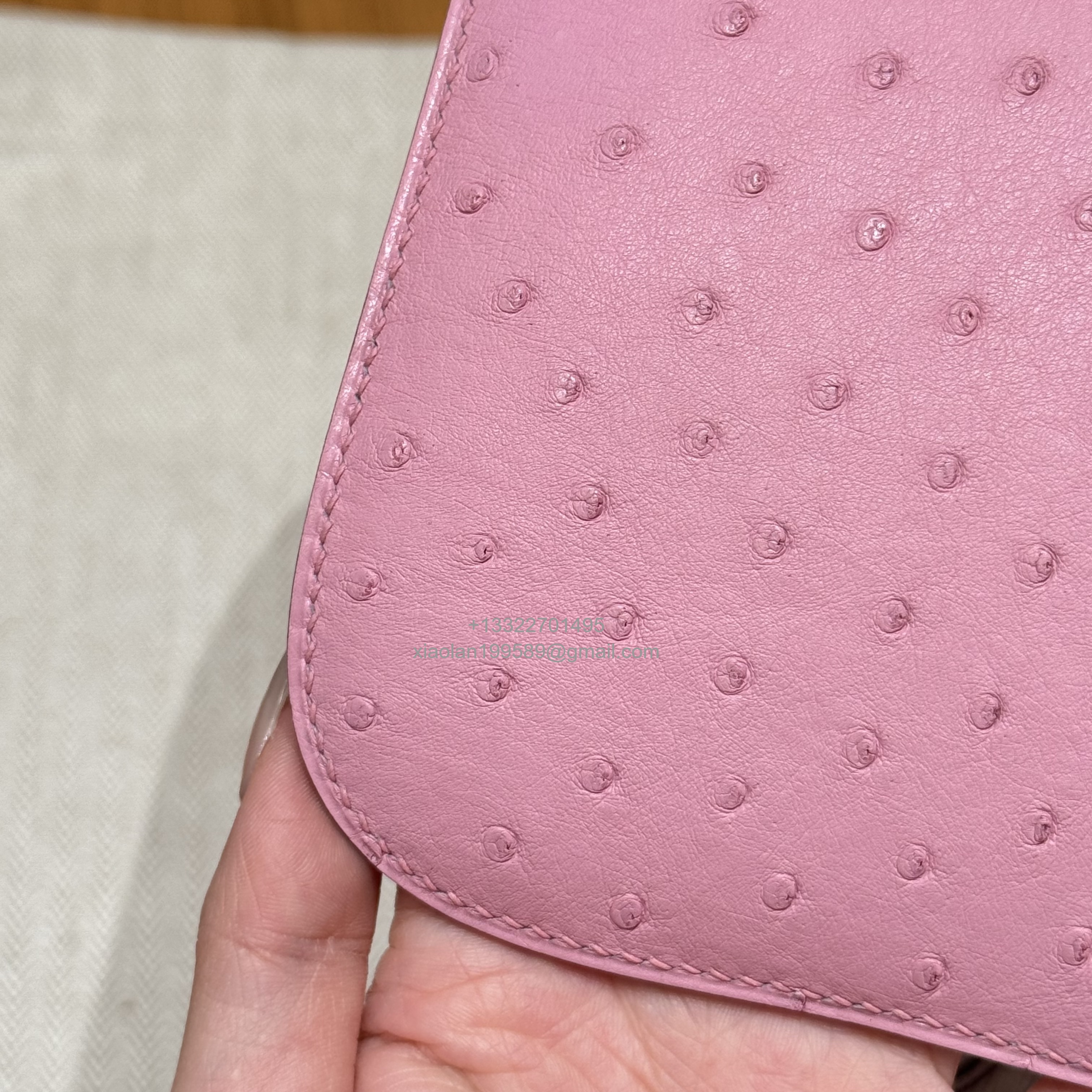 Hermès Constance 18/24 in Ostrich Leather, Premium Fully Handmade Exclusive Customization – Bubblegum Pink