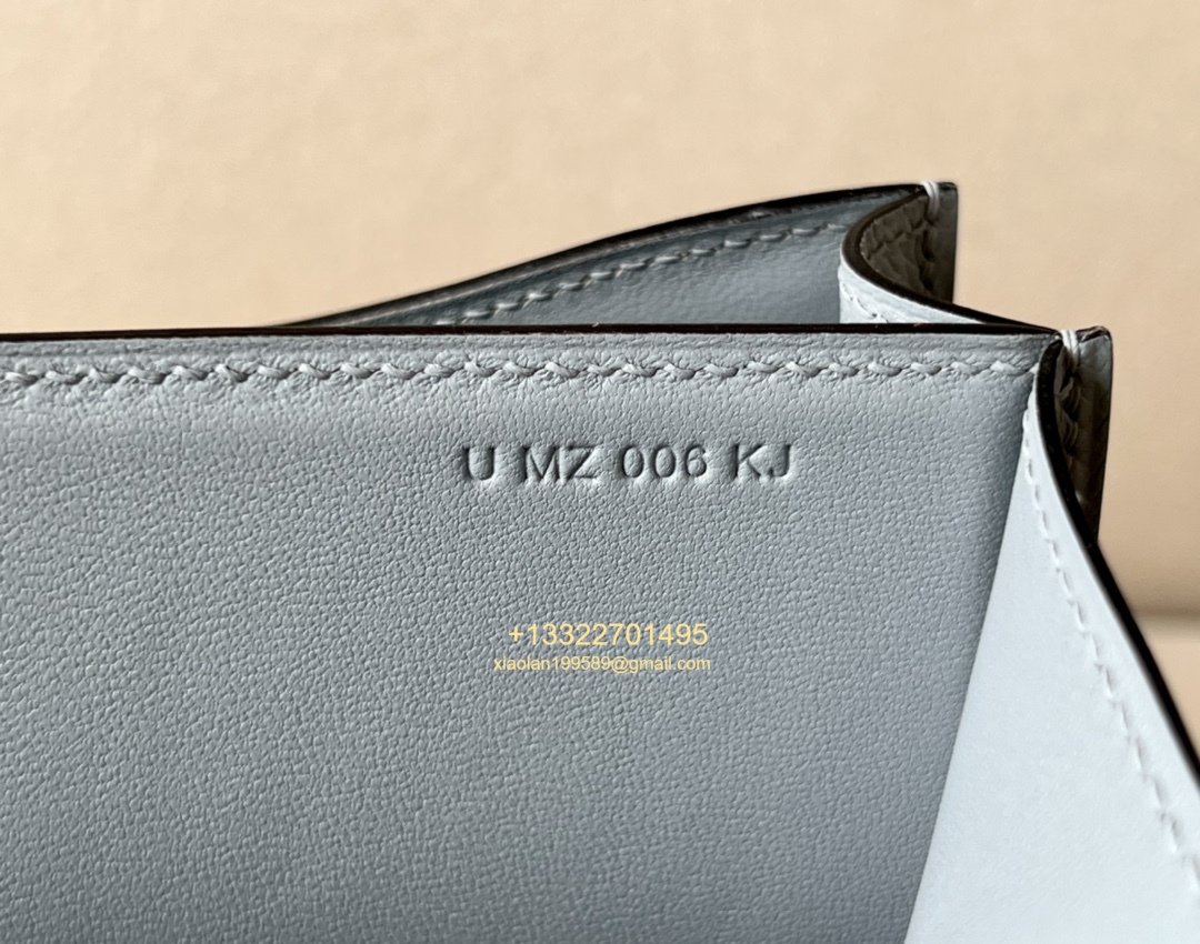 Hermès Constance 18/24 in Linen Blue Epsom leather, purely handcrafted, high-end customization edition.