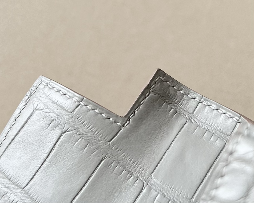 Hermès Kelly 25/28/32cm in Crocodile Leather, Fully Handmade Premium Private Customization-Pearl Grey