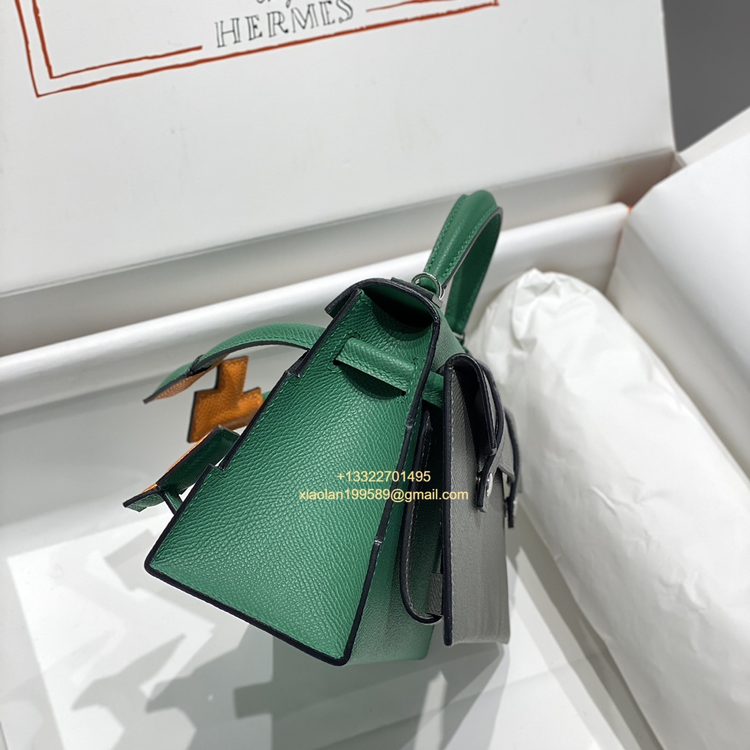 Hermès Kelly Doll Quelle Idole Picto Bag, Limited Edition in Velvet Green.