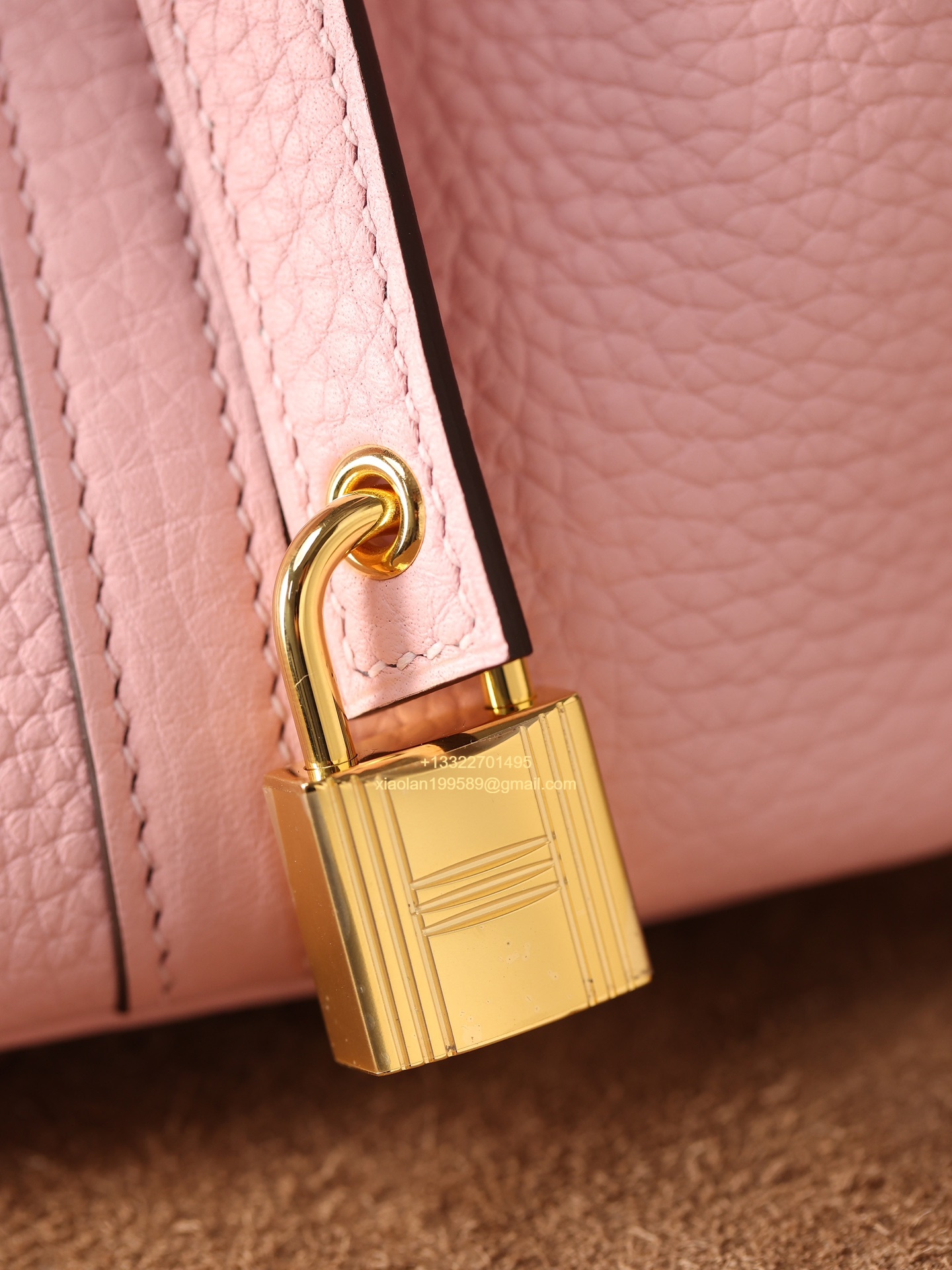 Hermès Picotin 18/22 in Clemence Leather, Hand-stitched with Beeswax Thread, High-end Customization - Sakura Pink.