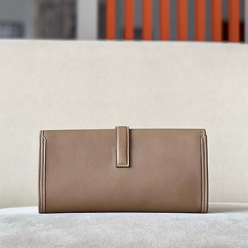 Hermes Jige Elan Clutch 29 in Elephant Grey Swift Leather