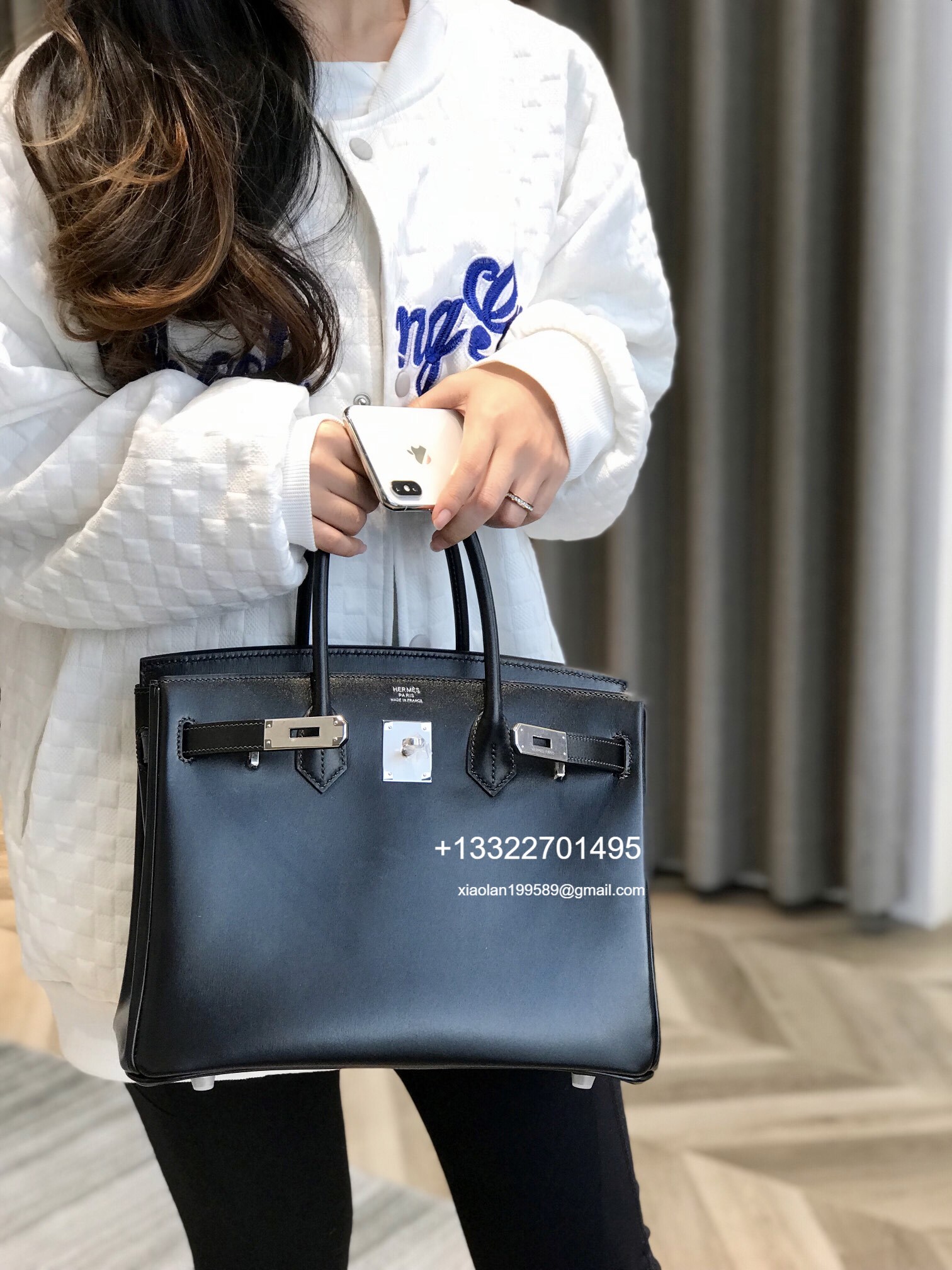 Hermes Birkin Black Box Leather