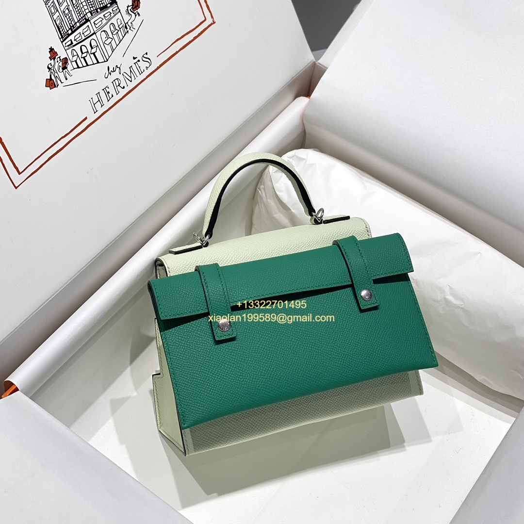 Hermès Kelly Doll Quelle Idole Picto Bag, Limited Edition in Bubble Green.