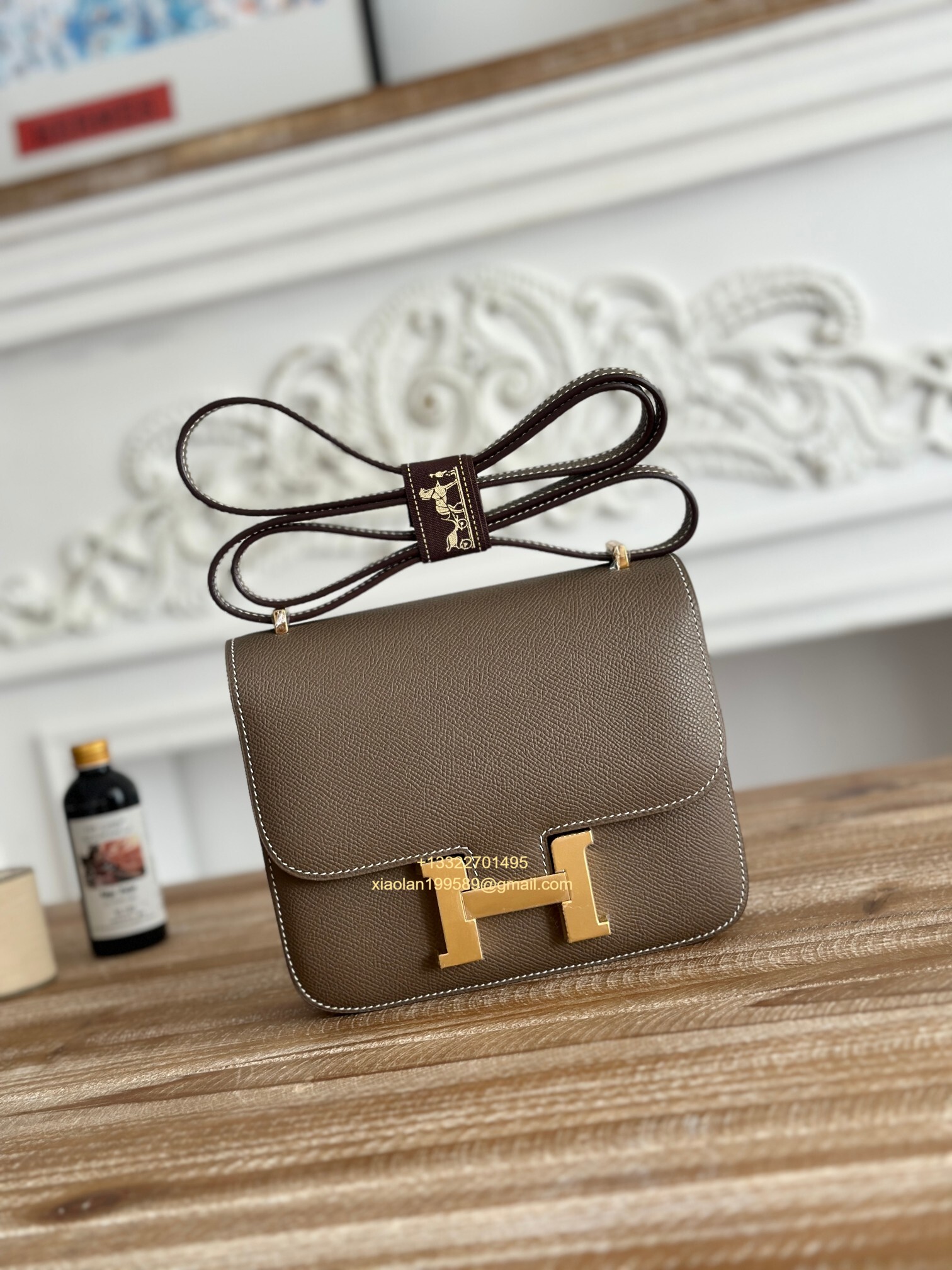 Hermès Constance 18/24 in Etoupe Grey Epsom leather, purely handcrafted, high-end customization edition.