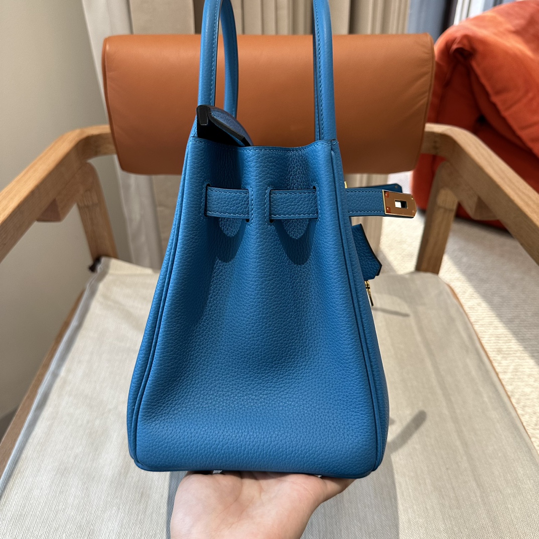 Hermès Birkin 25/30/35cm, handcrafted with togo  leather –B3/Blue Zanzibar