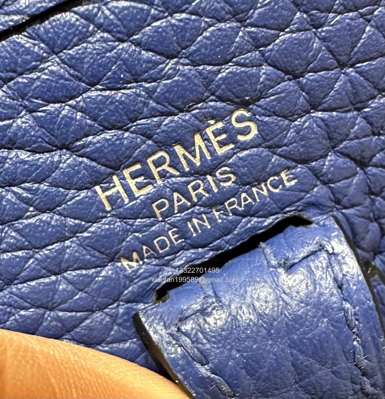 Hermès Evelyne mini Bag in Clemence Leather, Premium Handcrafted Customization-Blue electric