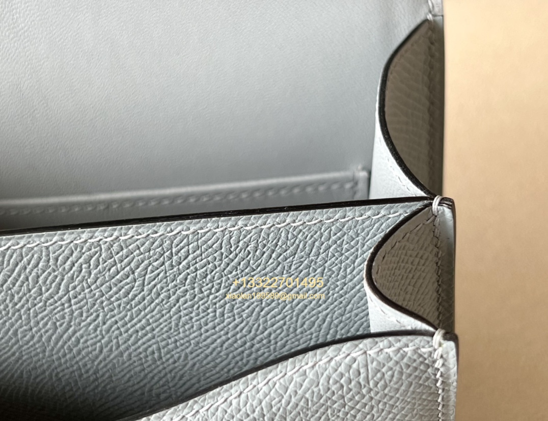 Hermès Constance 18/24 in Linen Blue Epsom leather, purely handcrafted, high-end customization edition.