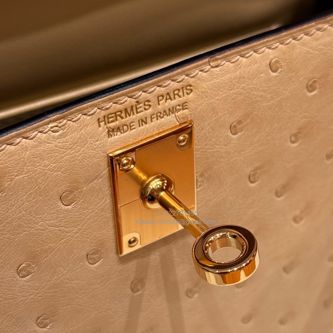 Hermès Mini Kelly Sellier II 20 in Ostrich Leather 0M/chai