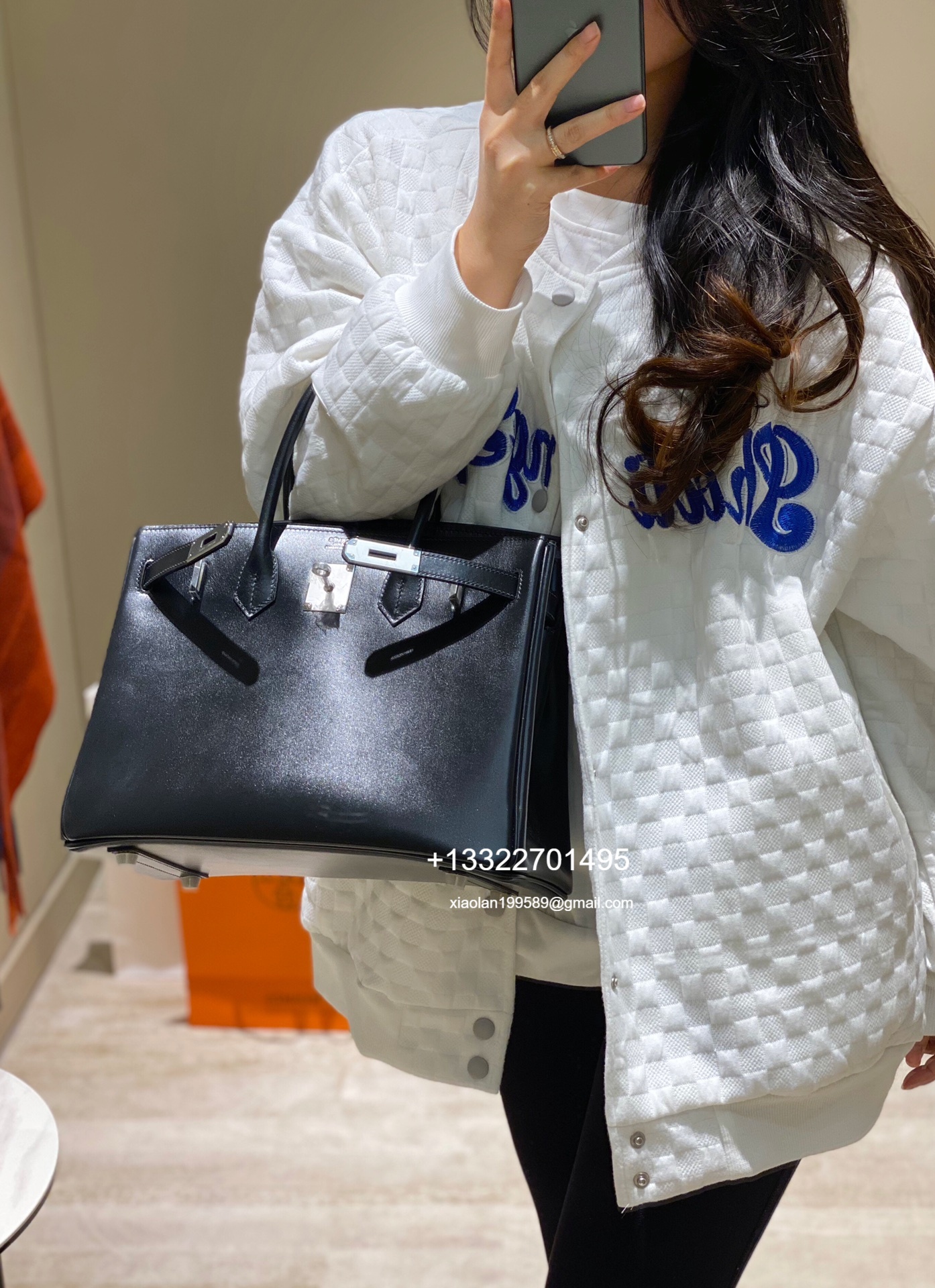 Hermes Birkin Black Box Leather