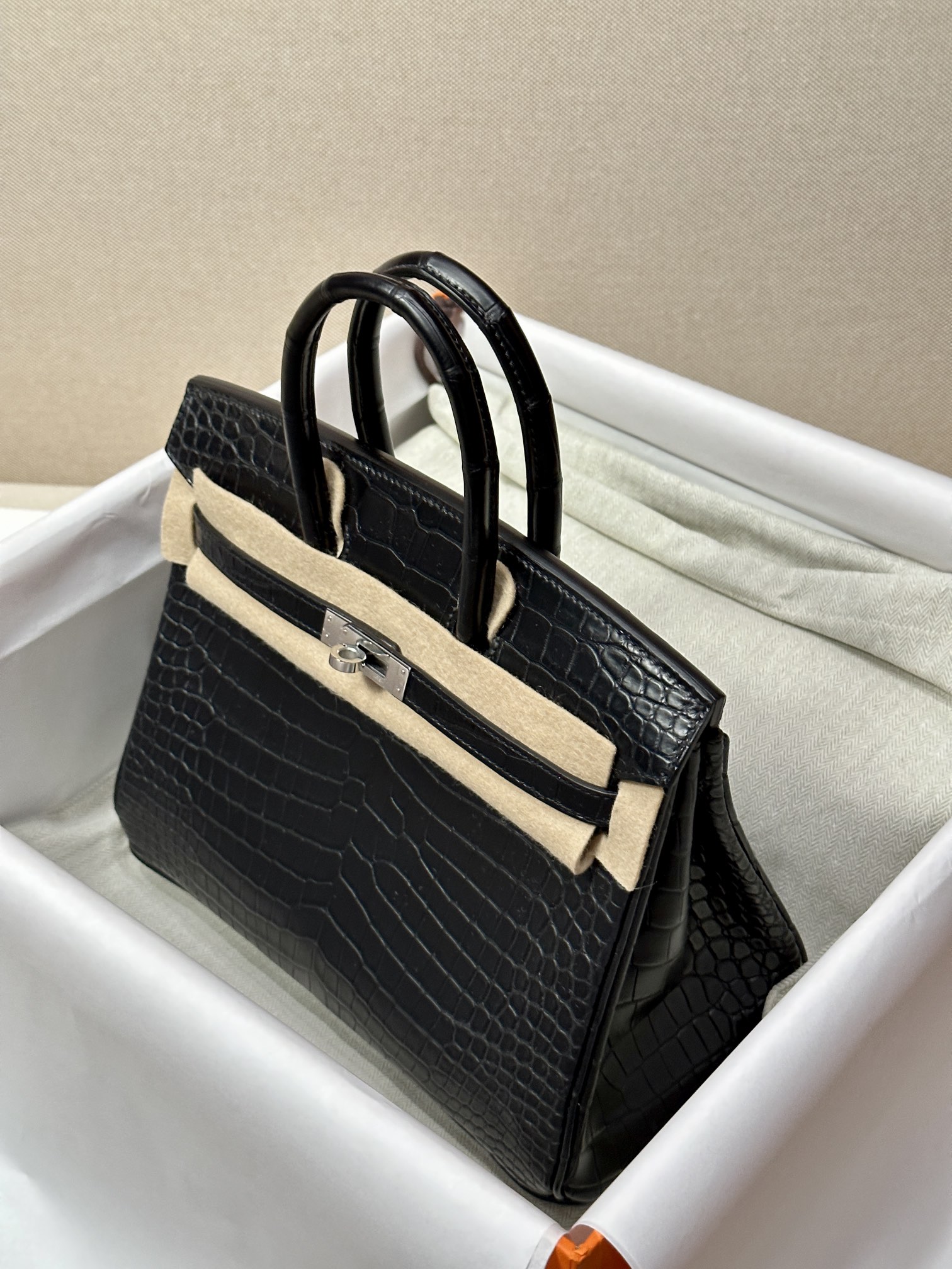 Hermès birkin 25/30/35cm in Crocodile Leather, Fully Handmade Premium Private Customization-Black