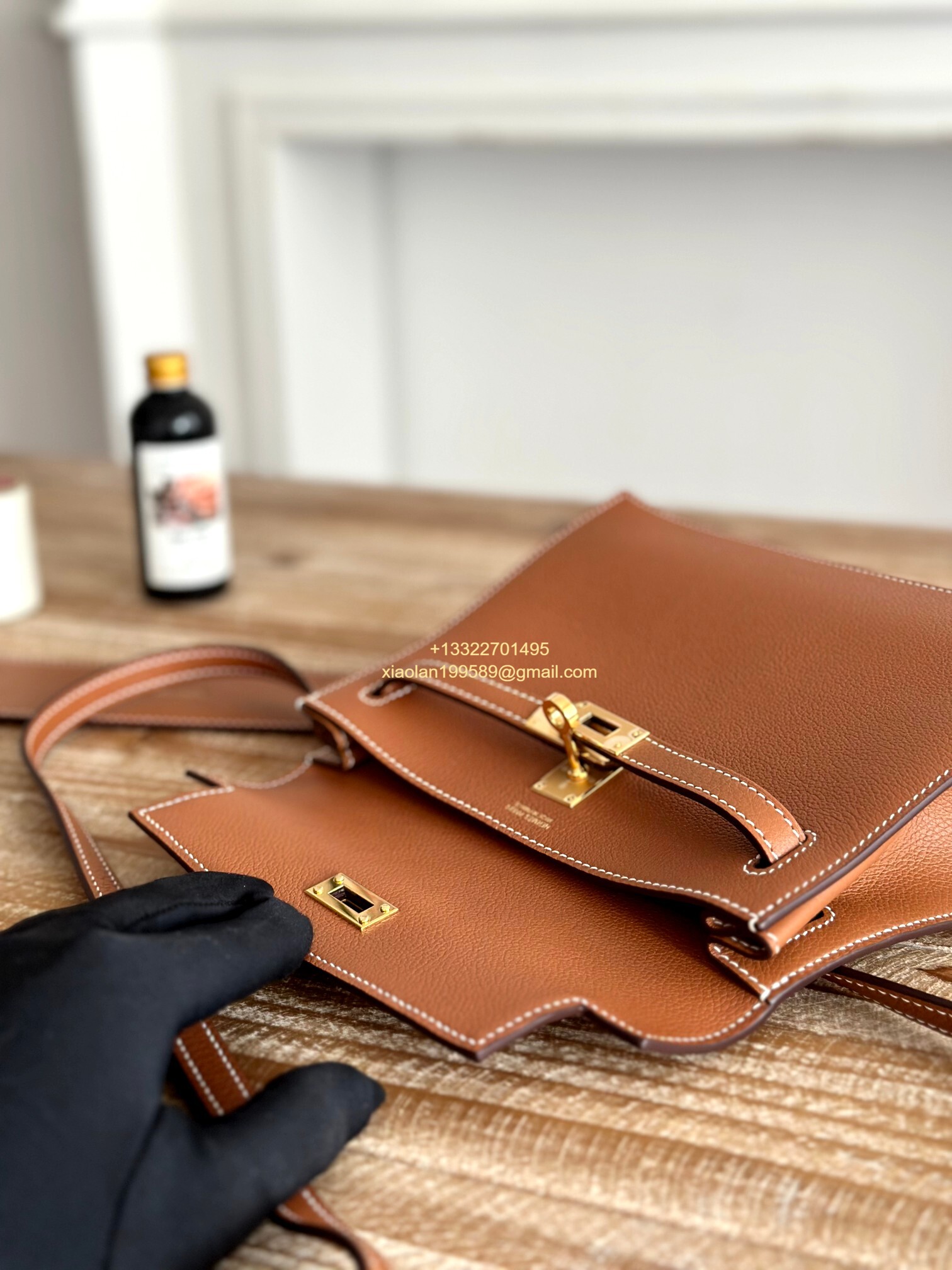 Hermès Swift Kelly Danse Bag in Gold Brown, Fully Handmade High-end Customization.