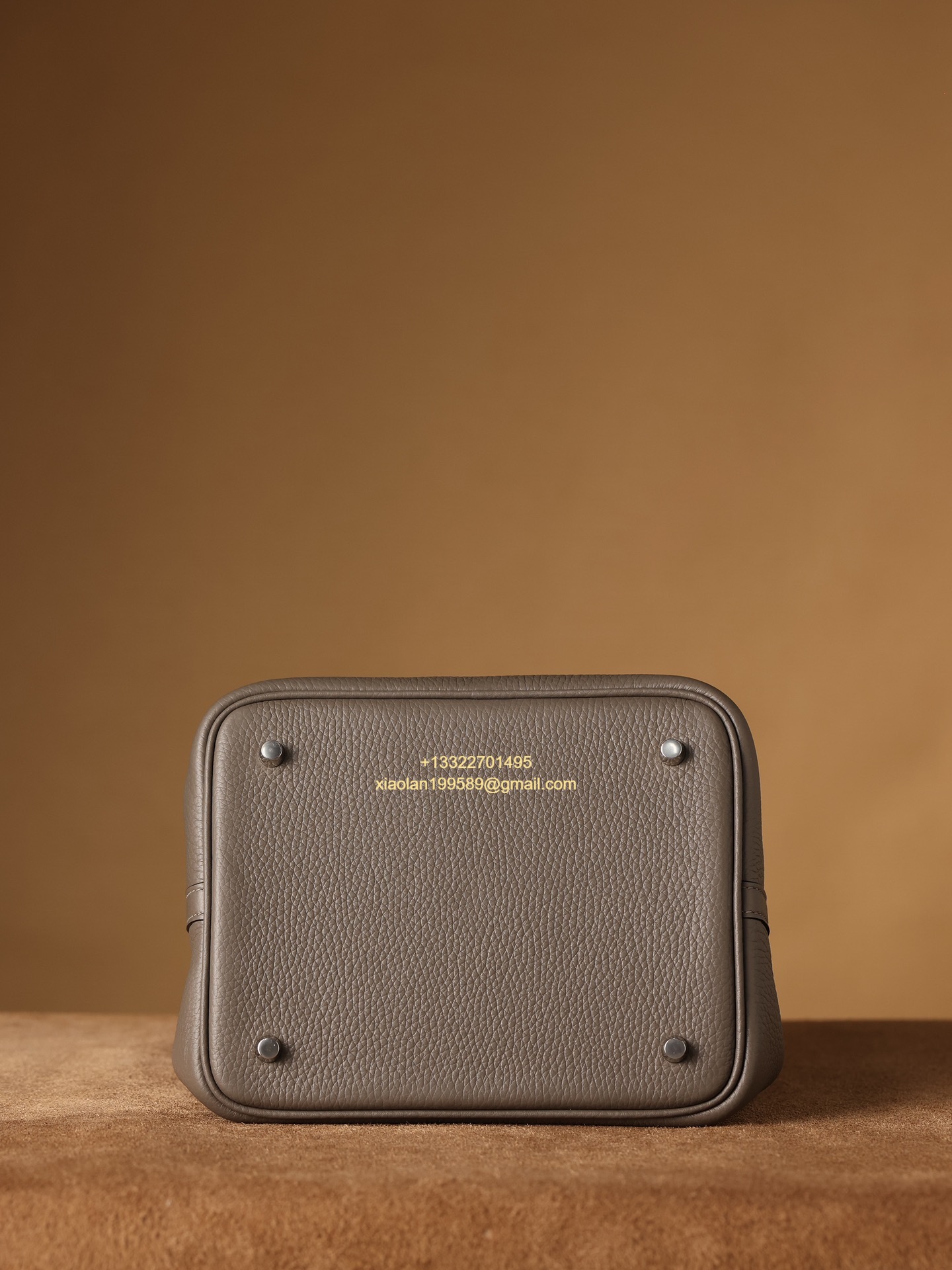 Hermès Picotin 18/22 in Clemence Leather, Hand-stitched with Beeswax Thread, High-end Customization - Etain Gray.