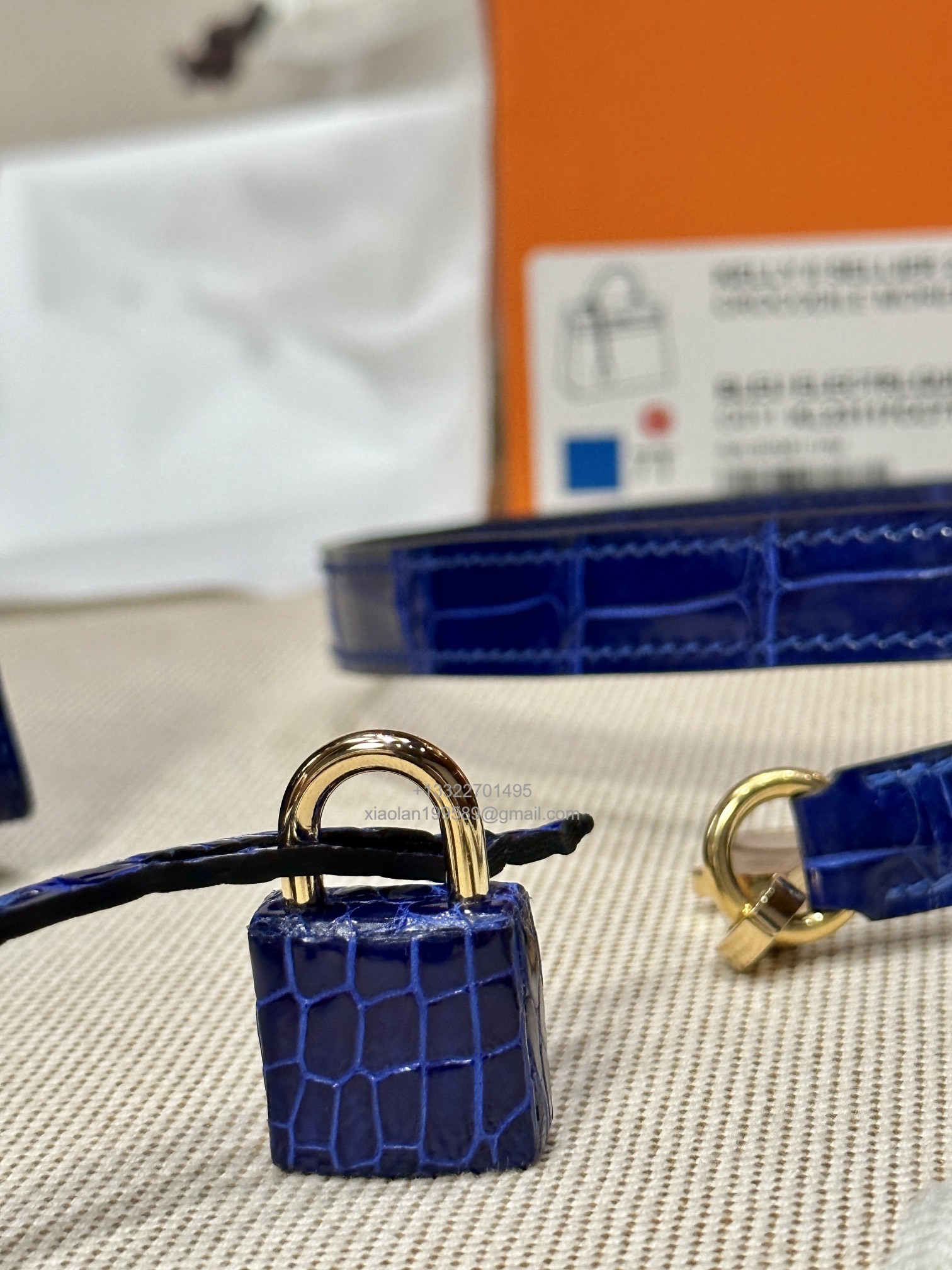 Hermès Kelly 25/28/32cm in Crocodile Leather, Fully Handmade Premium Private Customization-Electric Blue