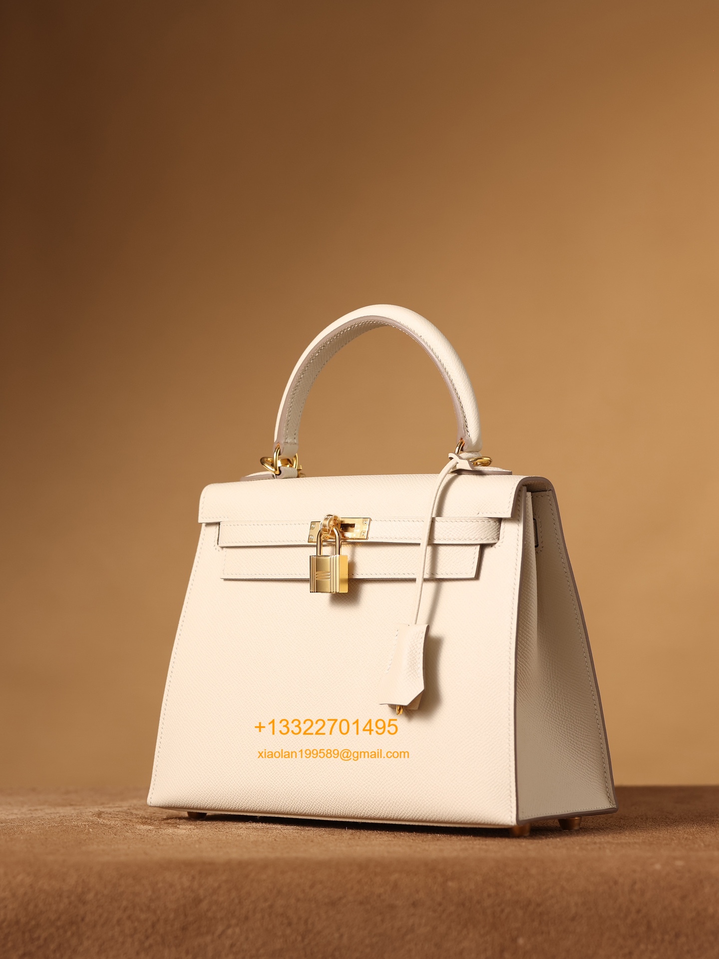 Hermès Kelly Handbag in Milky White Epsom Cowhide Leather, Purely Handcrafted, High-End Customization Edition