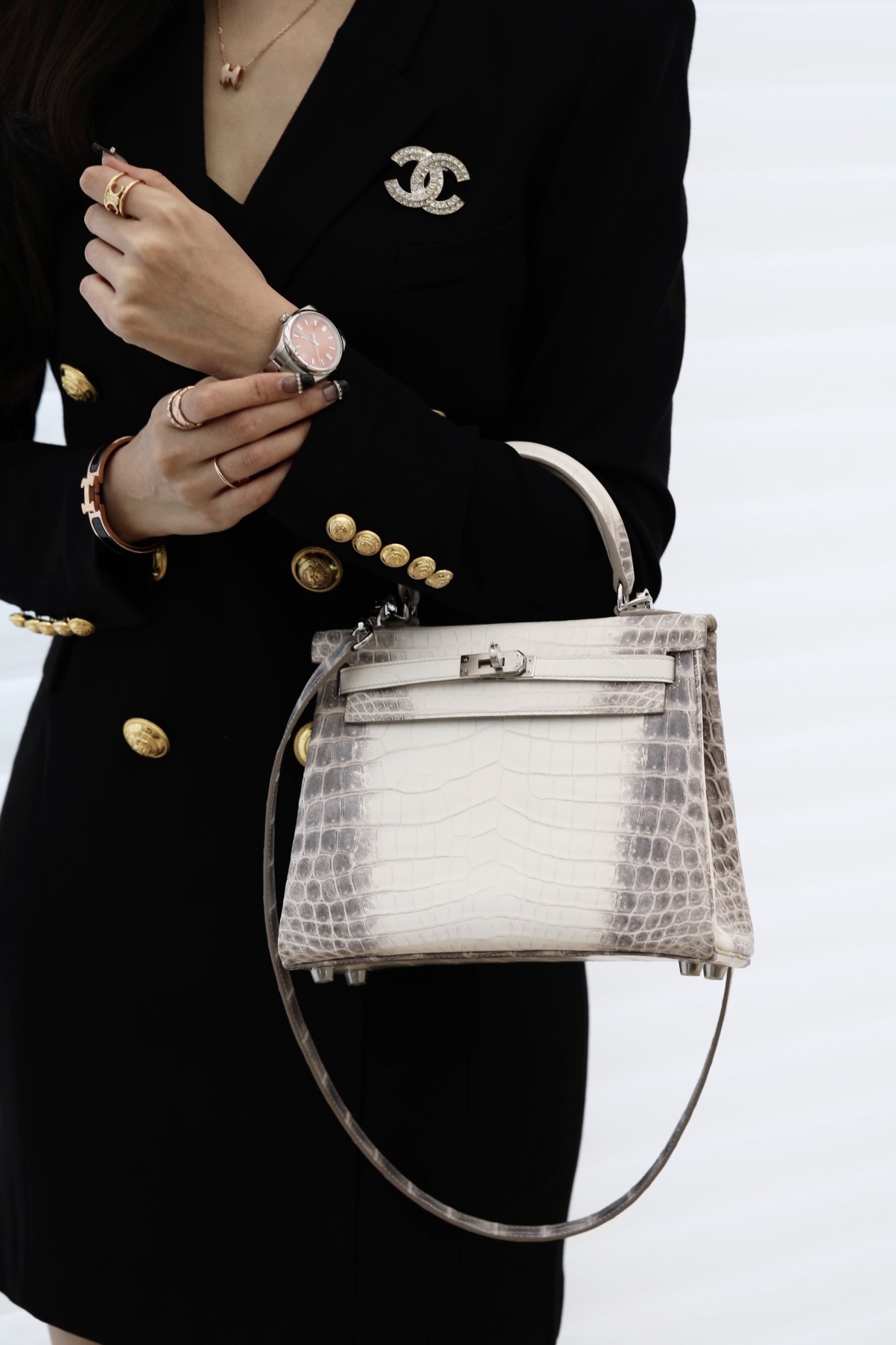 Hermès Signature Treasure — Himalaya Crocodile Kelly 25/28/32cm, Premium Handmade Private Customization.