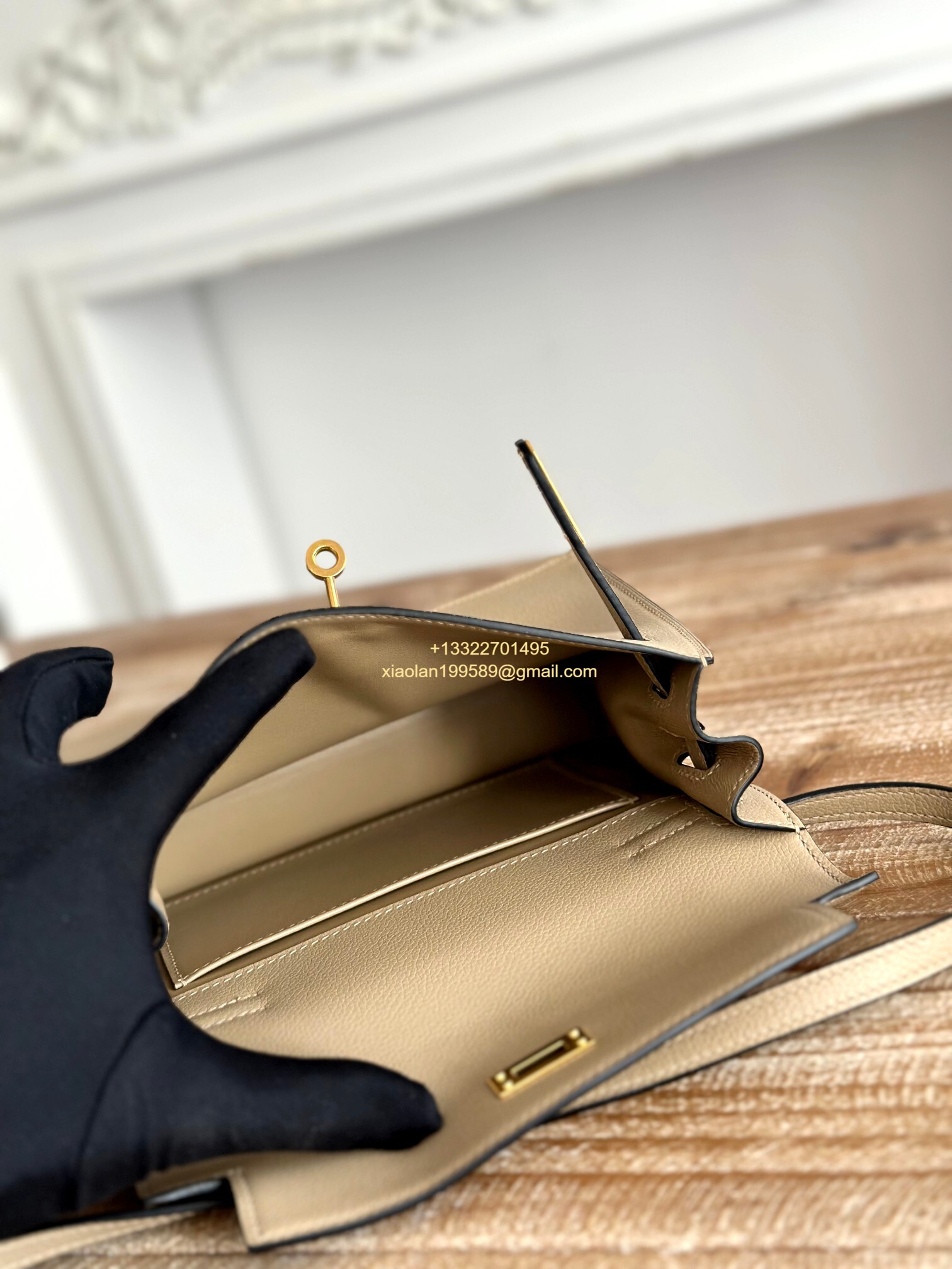 Hermès Swift Kelly Danse Bag in Milk Tea, Fully Handmade High-end Customization.