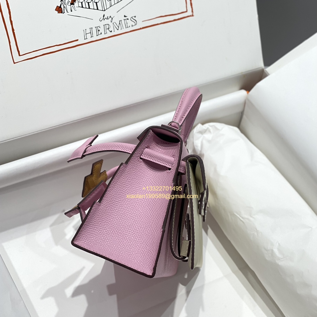 Hermès Kelly Doll Quelle Idole Picto Bag, Limited Edition in Mauve Sylvestre.