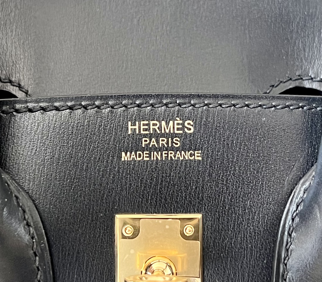 Hermes Birkin Black Box Leather