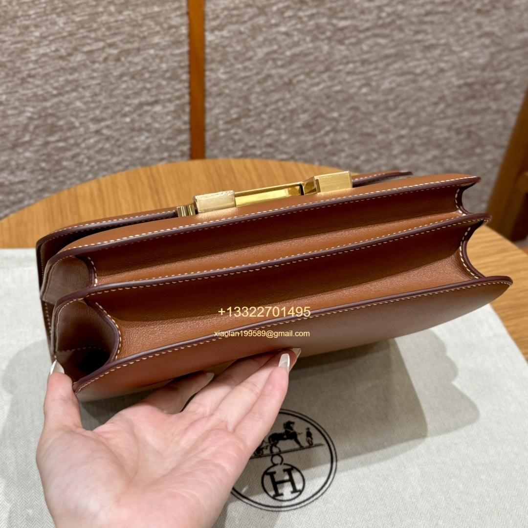 Hermès Constance 18/24 in Gold Brown Swift leather, purely handcrafted, high-end customization edition.