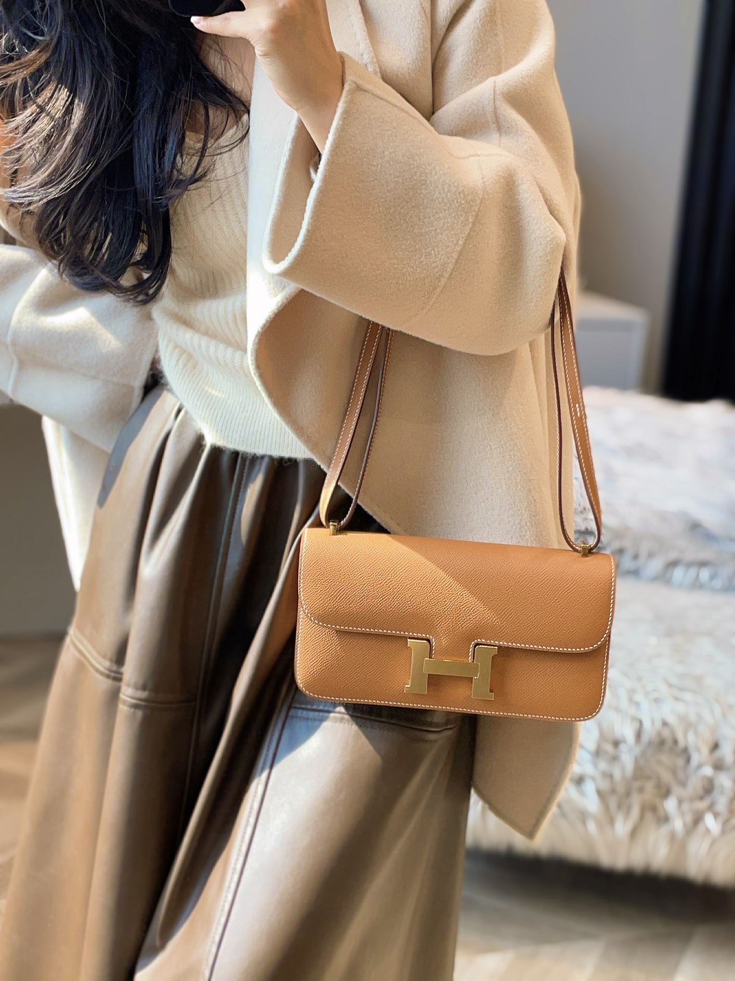 Hermès Constance To Go in Epsom leather, purely handcrafted, high-end customization edition.