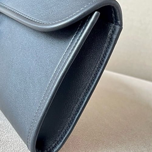 Hermes Jige Elan Clutch 29 in Black Swift Leather