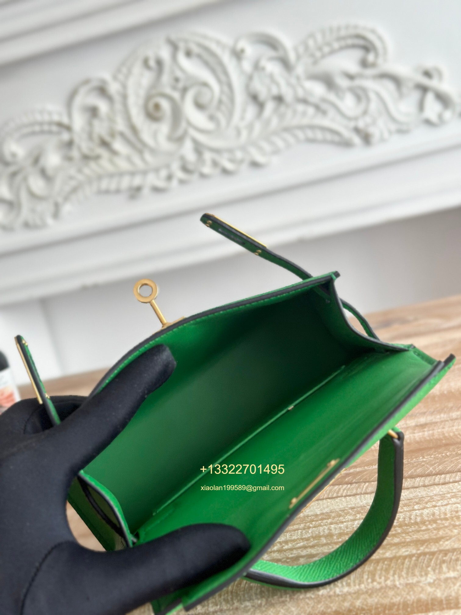 Hermès Epsom Leather Mini Kelly II in Bamboo Green Purely Handcrafted with Waxed Thread Stitching, High-End Customization
