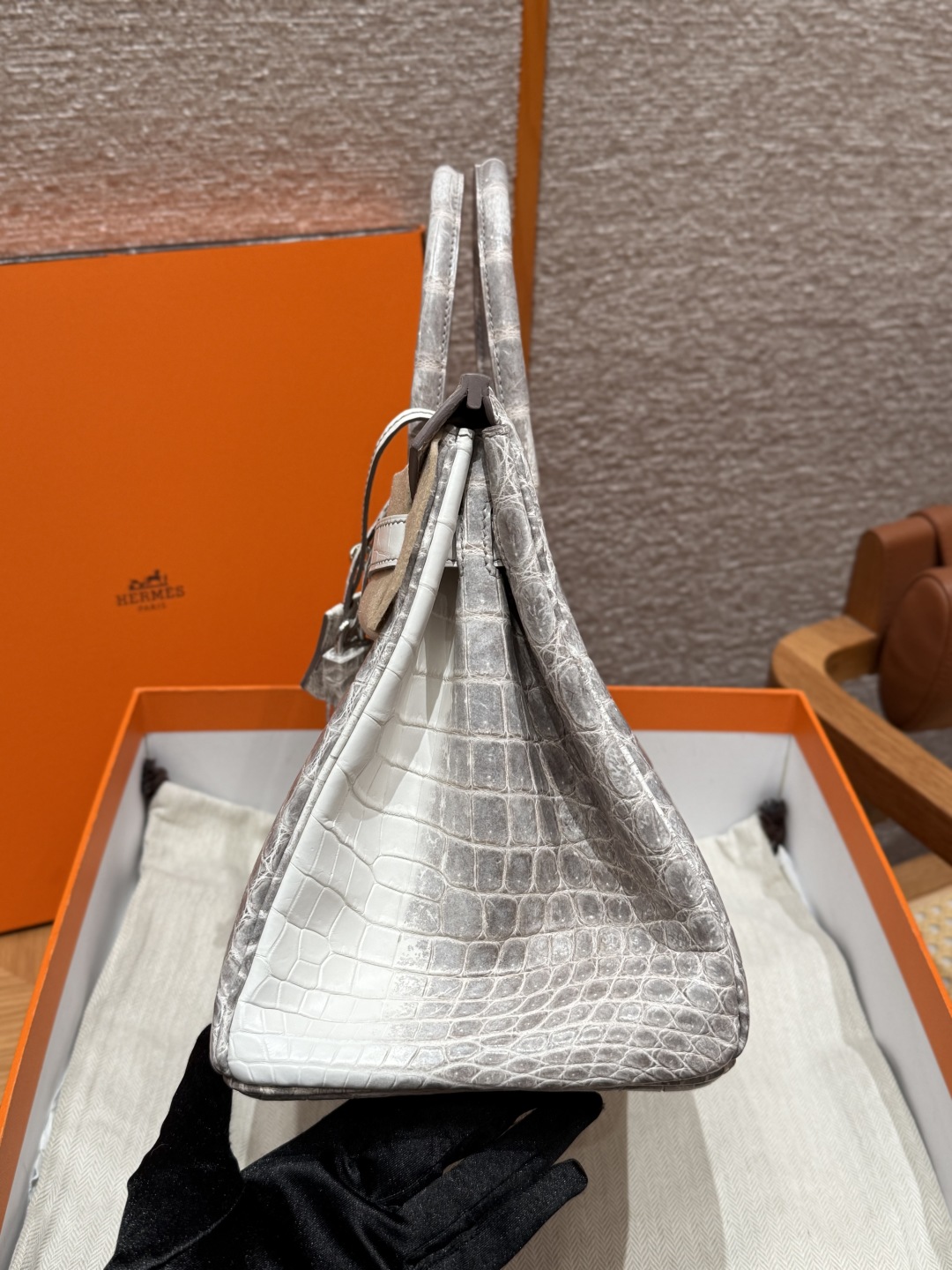 Hermès Signature Treasure — Himalaya Crocodile Birkin 25/30/35cm, Premium Hand-Stitched Private Customization.