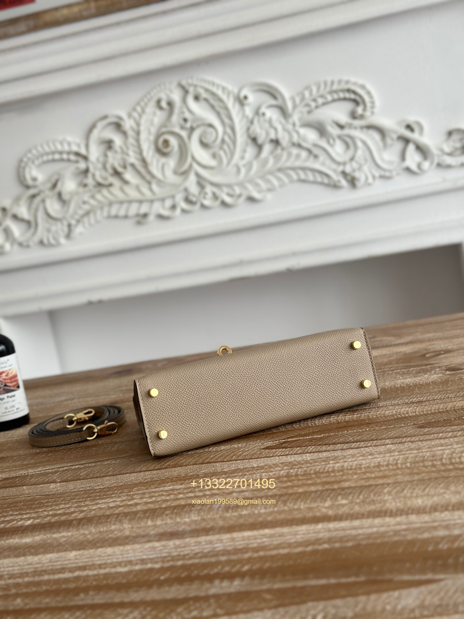 Hermès Epsom Leather Mini Kelly II in Asphalt Gray Purely Handcrafted with Waxed Thread Stitching, High-End Customization